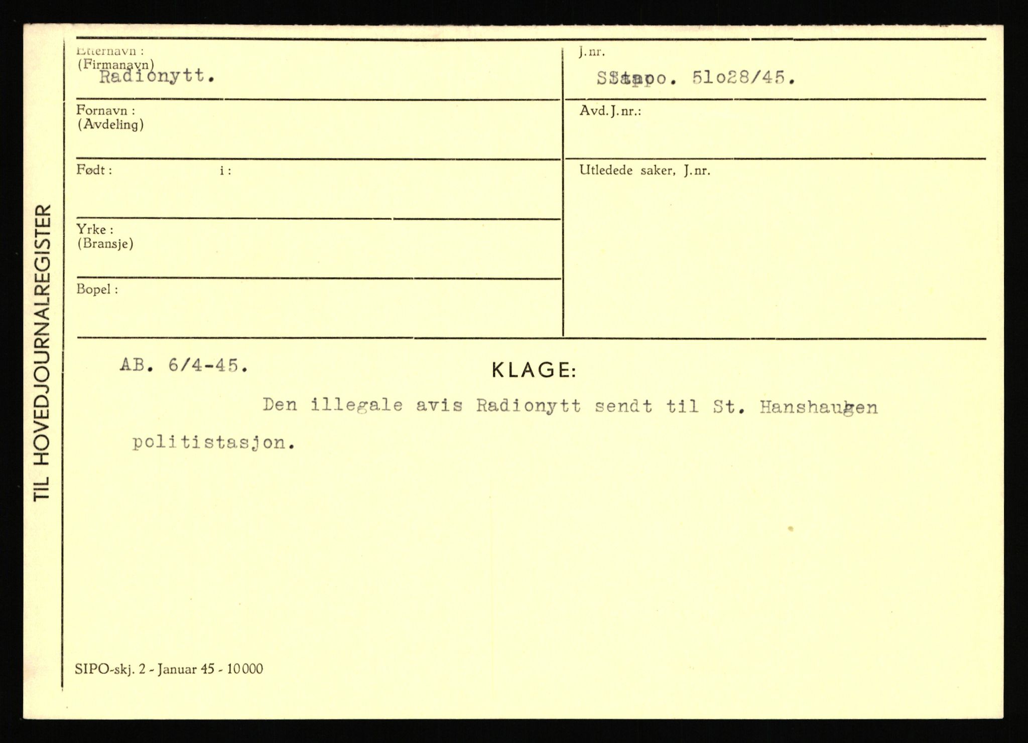 Statspolitiet - Hovedkontoret / Osloavdelingen, AV/RA-S-1329/C/Ca/L0013: Raa - Servold, 1943-1945, s. 146