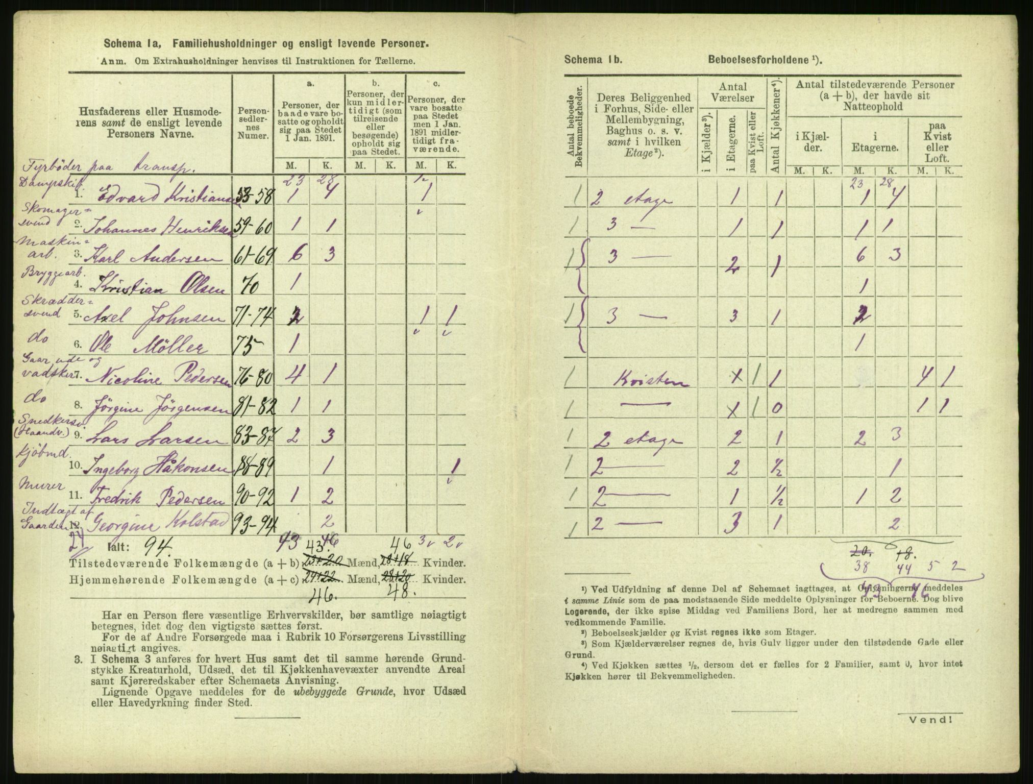 RA, Folketelling 1891 for 0301 Kristiania kjøpstad, 1891, s. 15885