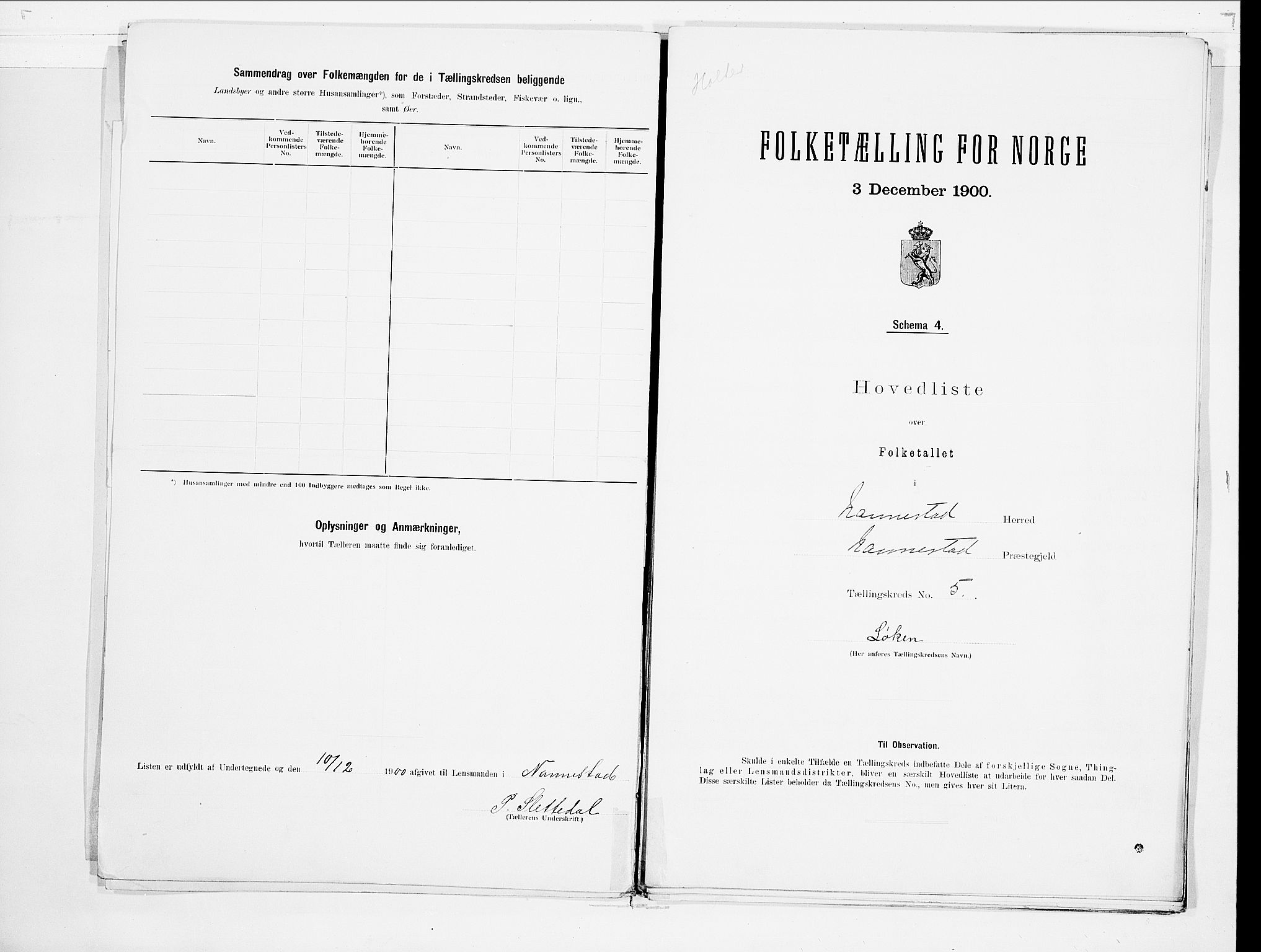 SAO, Folketelling 1900 for 0238 Nannestad herred, 1900, s. 6