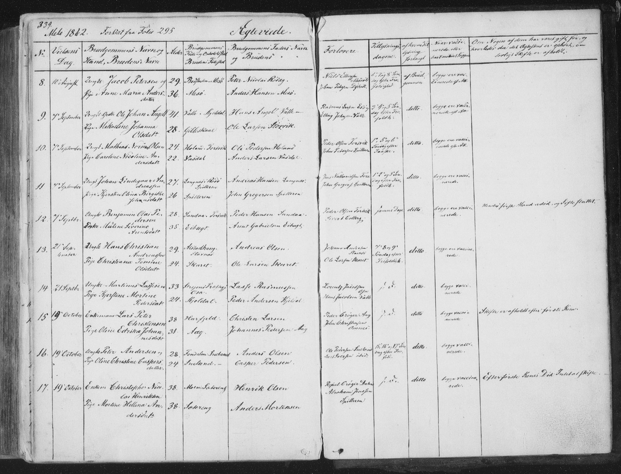 Ministerialprotokoller, klokkerbøker og fødselsregistre - Nordland, AV/SAT-A-1459/841/L0604: Ministerialbok nr. 841A09 /2, 1845-1862, s. 339