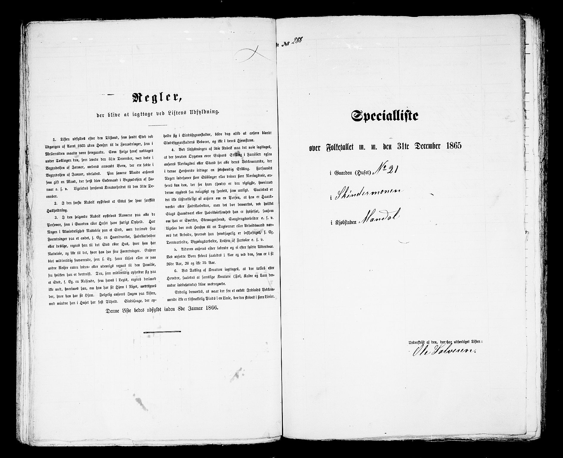 RA, Folketelling 1865 for 1002B Mandal prestegjeld, Mandal ladested, 1865, s. 582