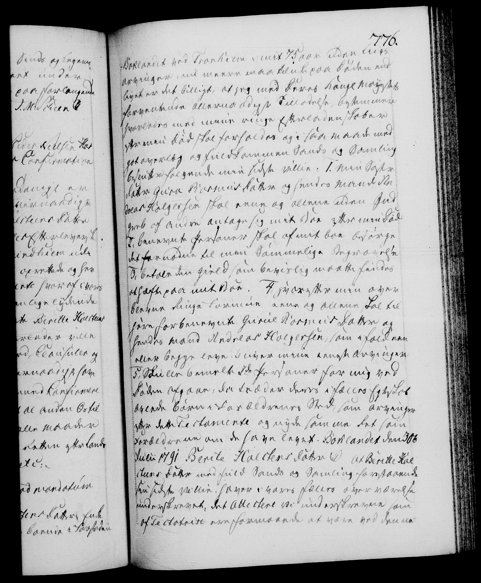 Danske Kanselli 1572-1799, AV/RA-EA-3023/F/Fc/Fca/Fcaa/L0053: Norske registre, 1790-1791, s. 776a