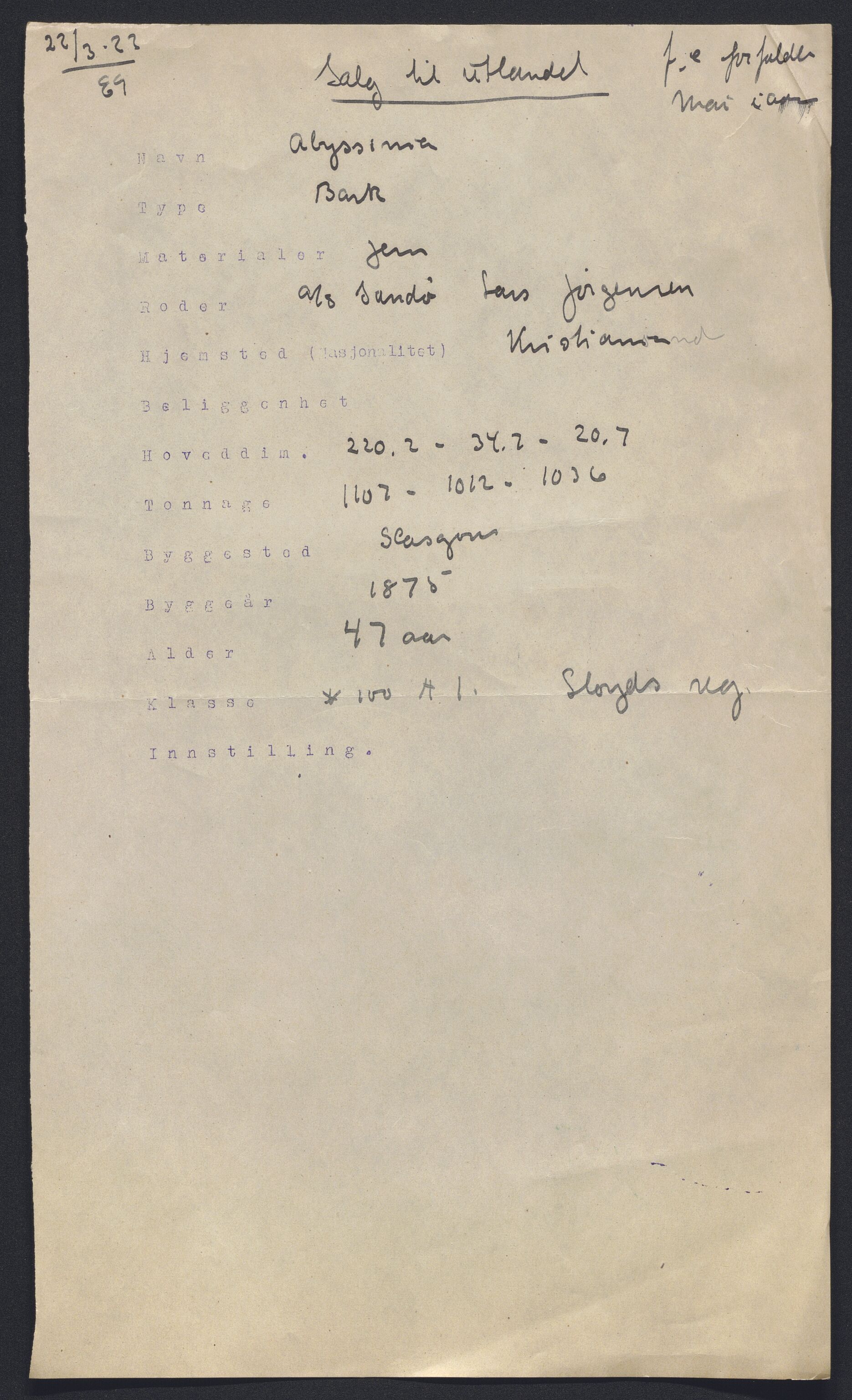 Sjøfartsdirektoratet med forløpere, skipsmapper slettede skip, AV/RA-S-4998/F/Fa/L0001: --, 1860-1922, s. 55