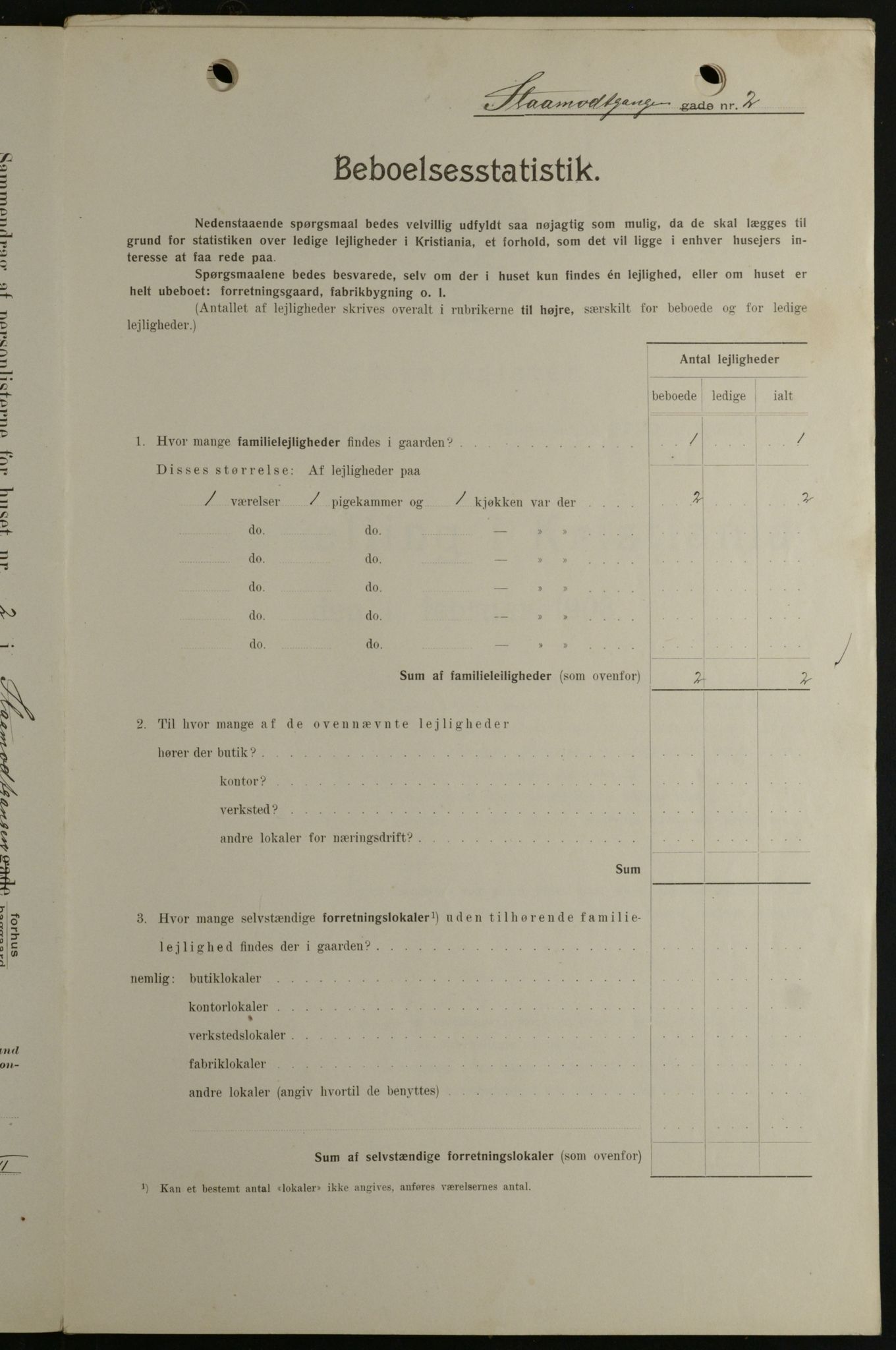 OBA, Kommunal folketelling 1.2.1908 for Kristiania kjøpstad, 1908, s. 87260