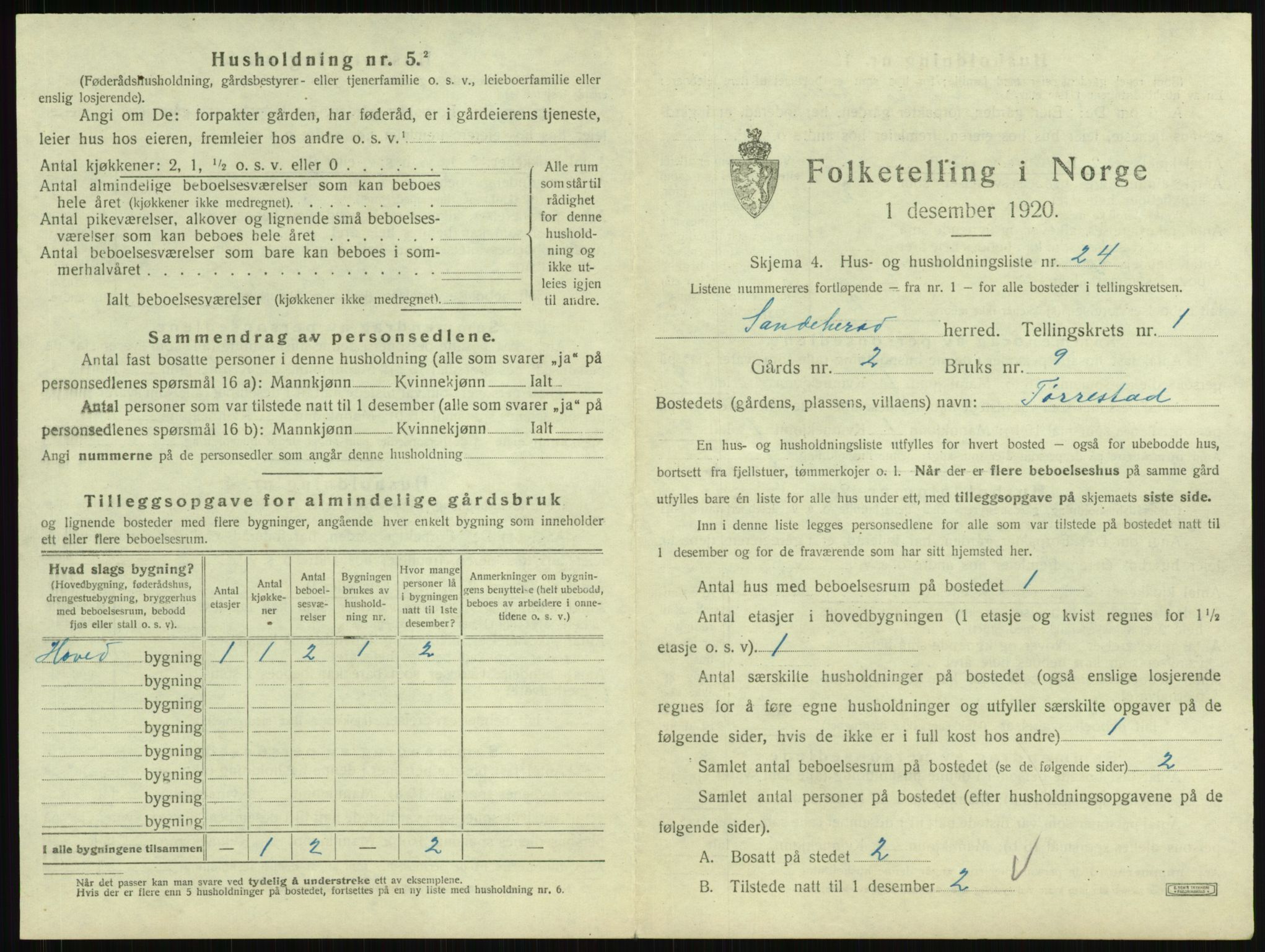 SAKO, Folketelling 1920 for 0724 Sandeherred herred, 1920, s. 125