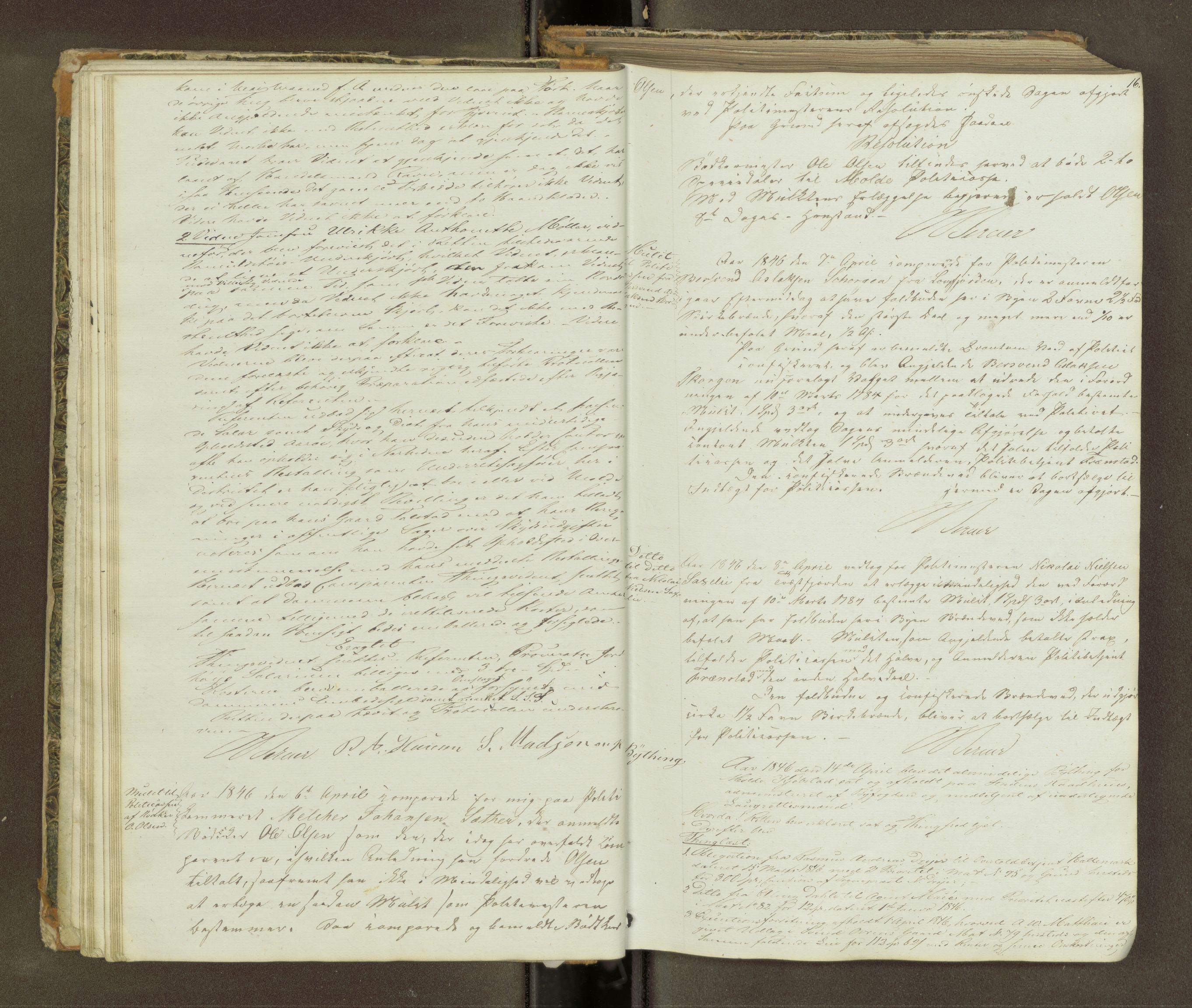 Molde byfogd, AV/SAT-A-0025/1/1A/L0005: Justisprotokoll, 1846-1849, s. 15b-16a