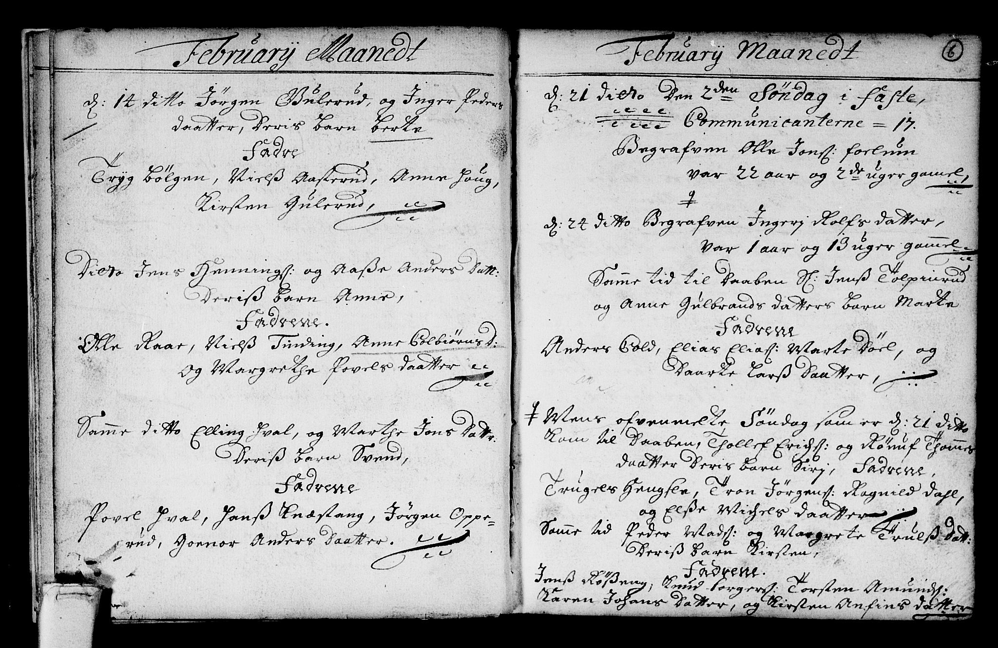 Norderhov kirkebøker, AV/SAKO-A-237/G/Ga/L0001: Klokkerbok nr. I 1, 1717-1725, s. 6