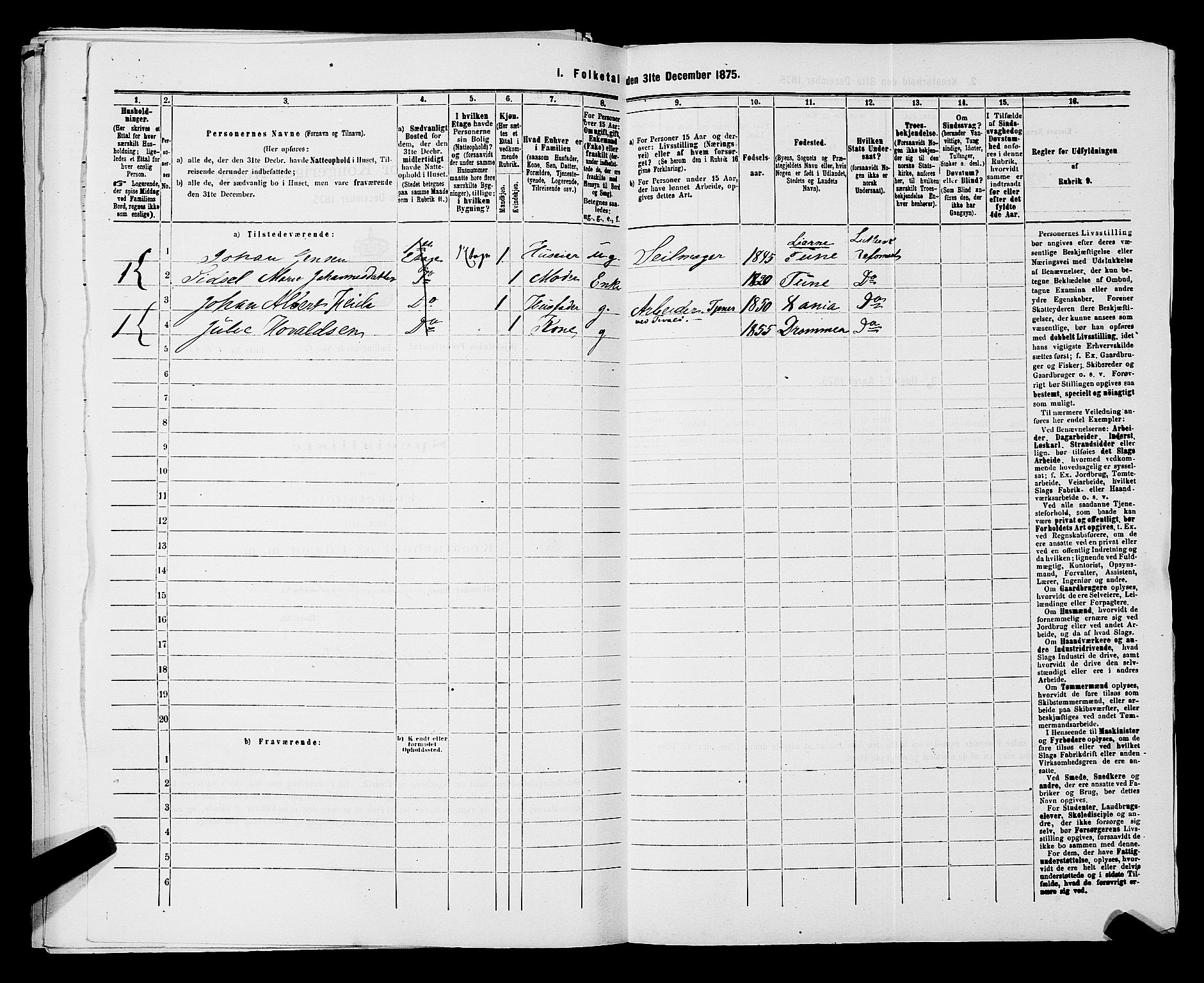 RA, Folketelling 1875 for 0103B Fredrikstad prestegjeld, Fredrikstad kjøpstad, 1875, s. 1340