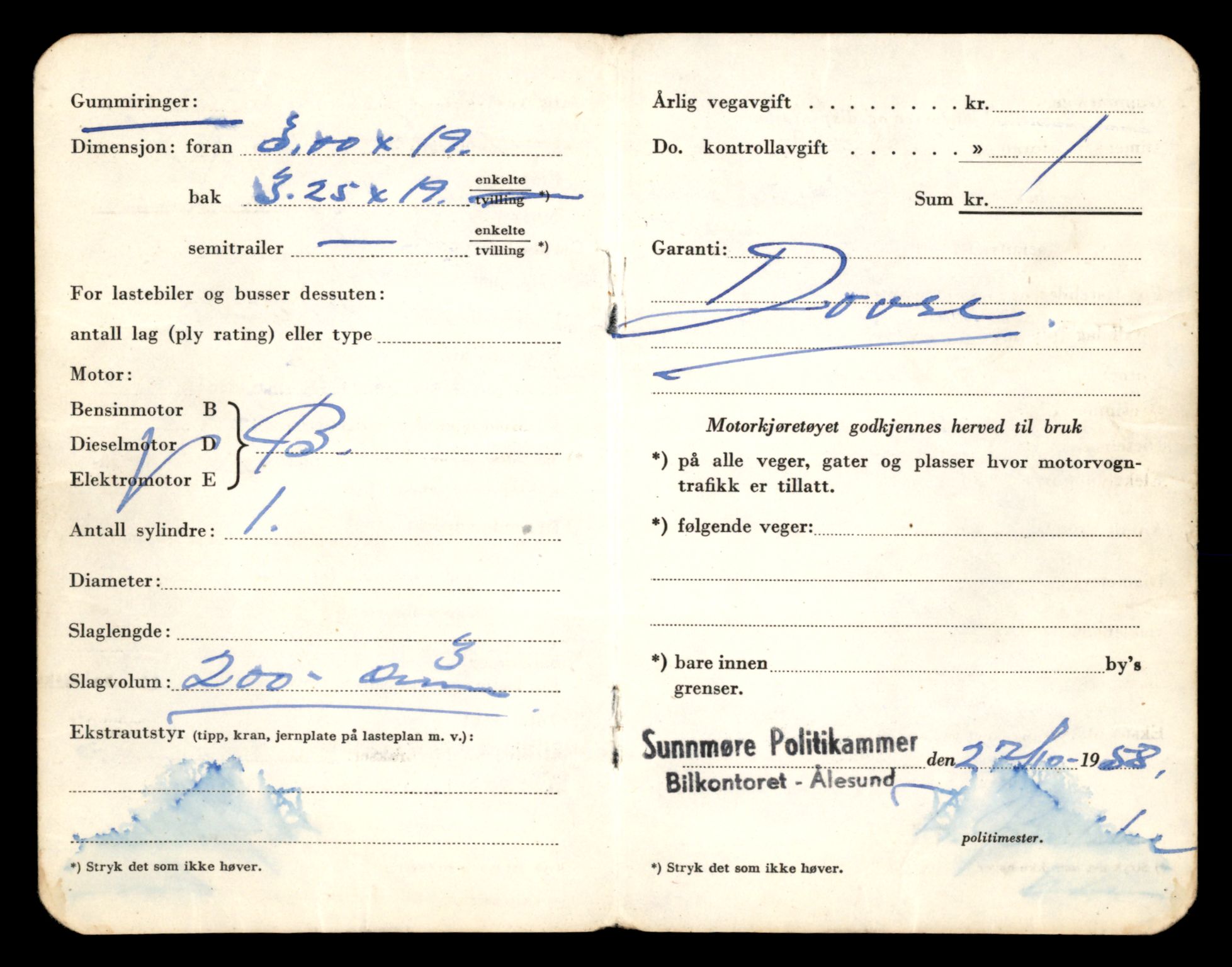 Møre og Romsdal vegkontor - Ålesund trafikkstasjon, SAT/A-4099/F/Fe/L0037: Registreringskort for kjøretøy T 13031 - T 13179, 1927-1998, s. 2663