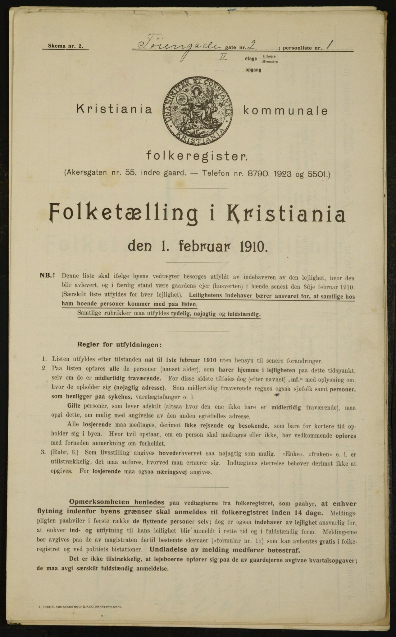 OBA, Kommunal folketelling 1.2.1910 for Kristiania, 1910, s. 111511