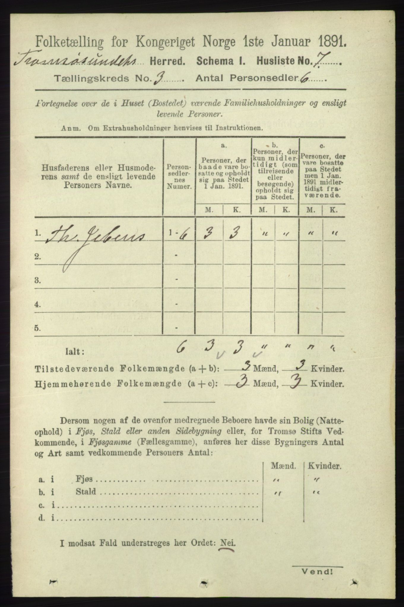 RA, Folketelling 1891 for 1934 Tromsøysund herred, 1891, s. 943