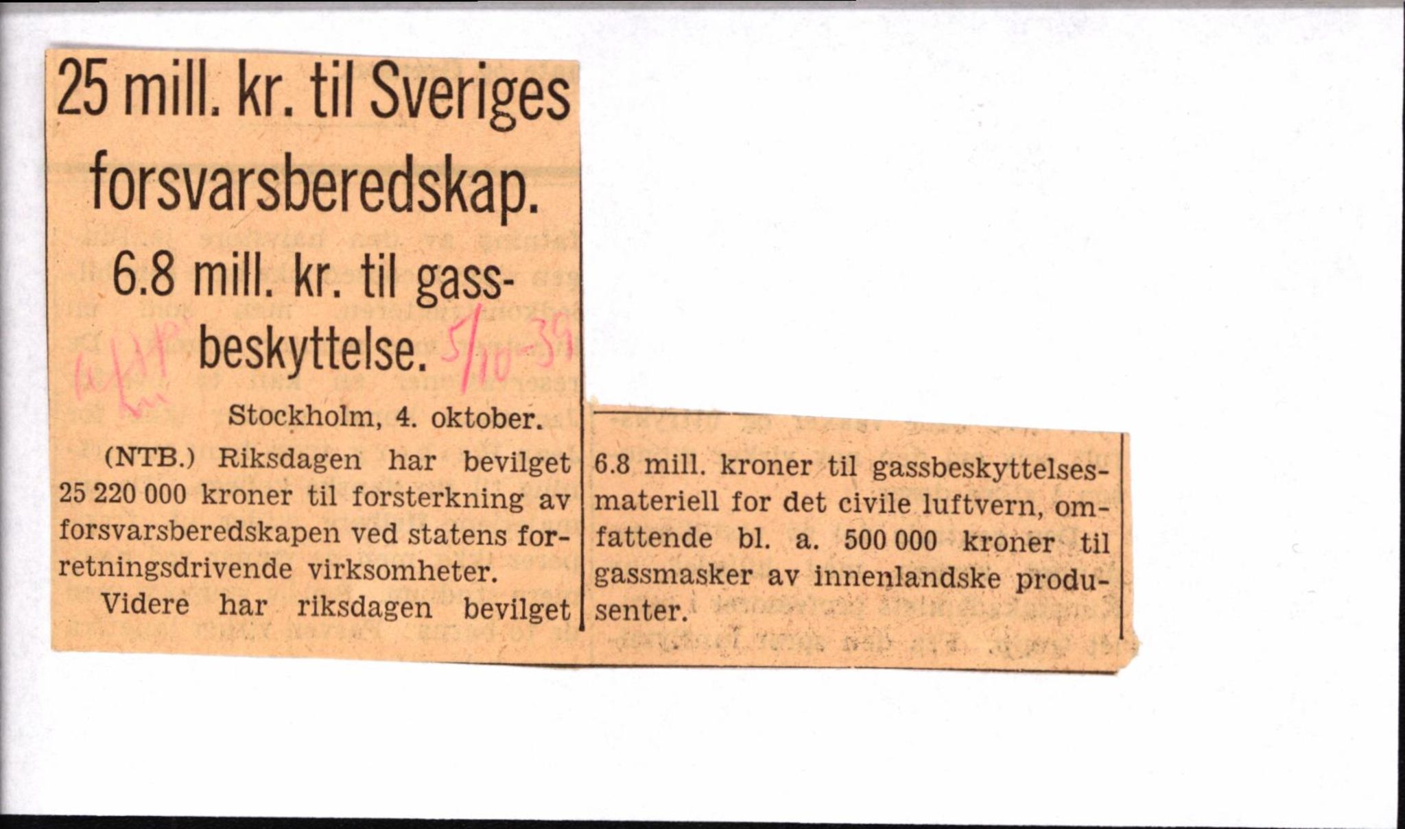 Forsvaret, Forsvarets krigshistoriske avdeling, AV/RA-RAFA-2017/Y/Yb/L0129: II-C-11-600  -  6. Divisjon / 6. Distriktskommando, 1936-1940, s. 501