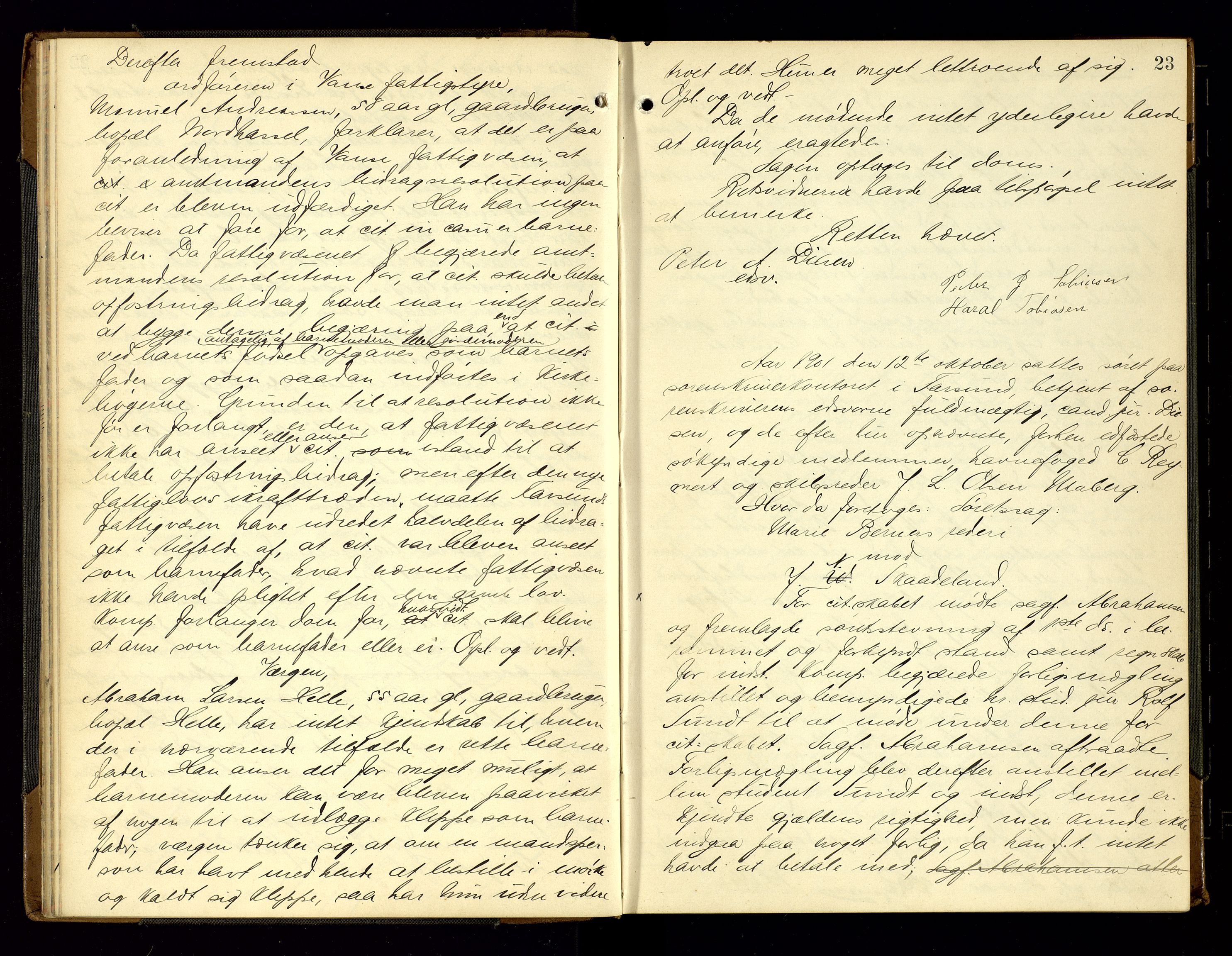 Lyngdal sorenskriveri, AV/SAK-1221-0004/F/Fb/L0093: Ekstrarettsprotokoll nr. 29, 1901-1904, s. 23
