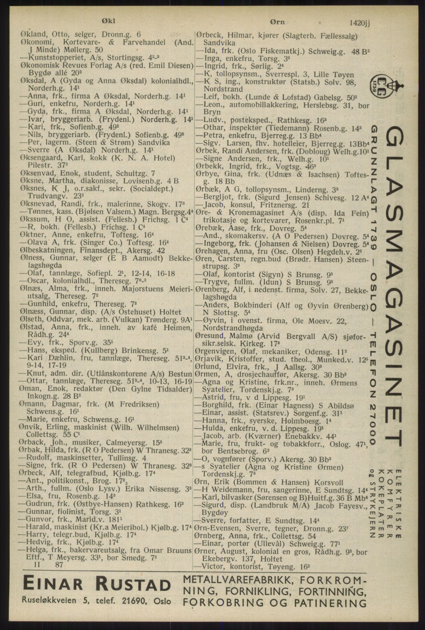 Kristiania/Oslo adressebok, PUBL/-, 1934, s. 1420