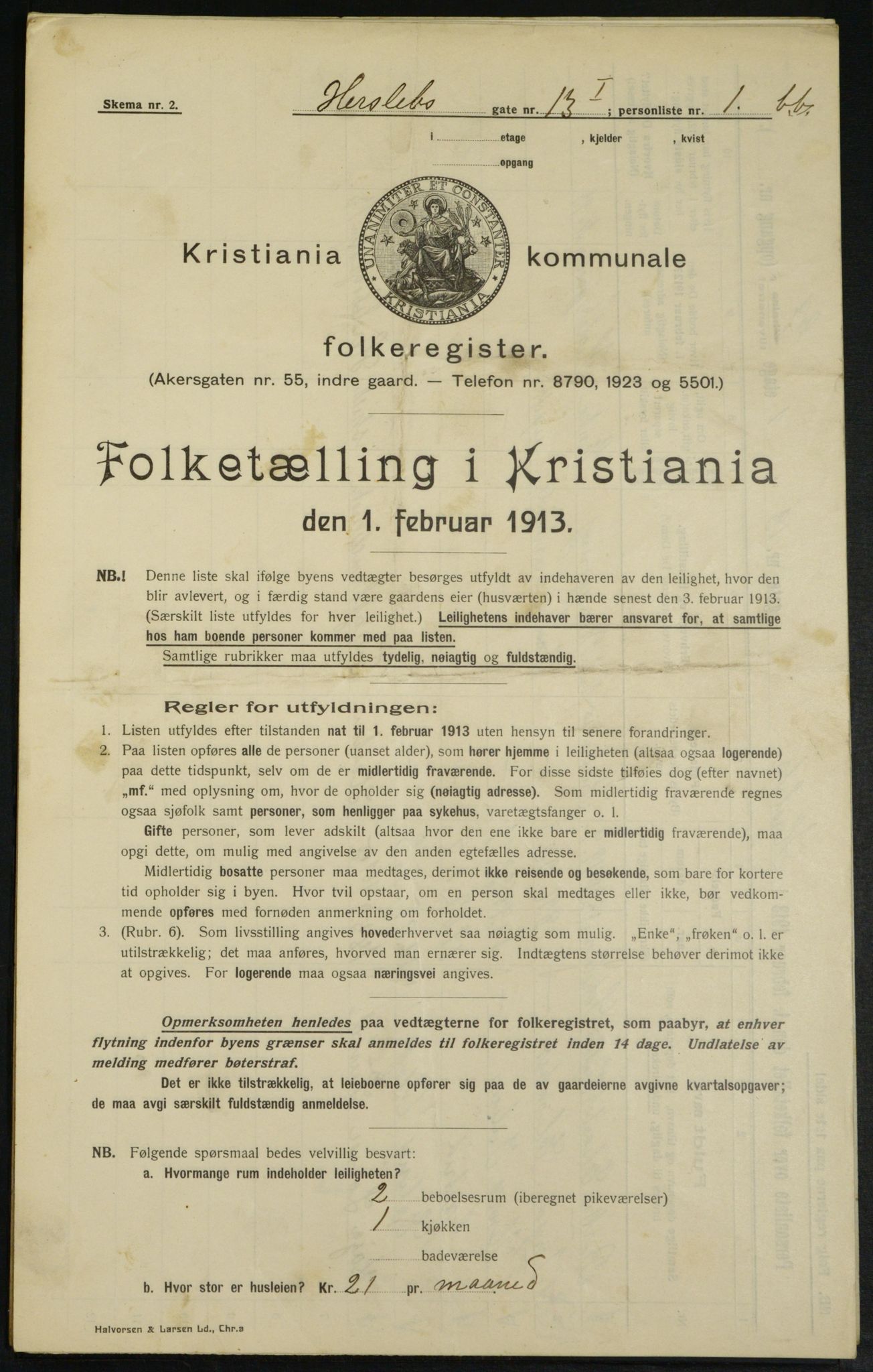 OBA, Kommunal folketelling 1.2.1913 for Kristiania, 1913, s. 39259