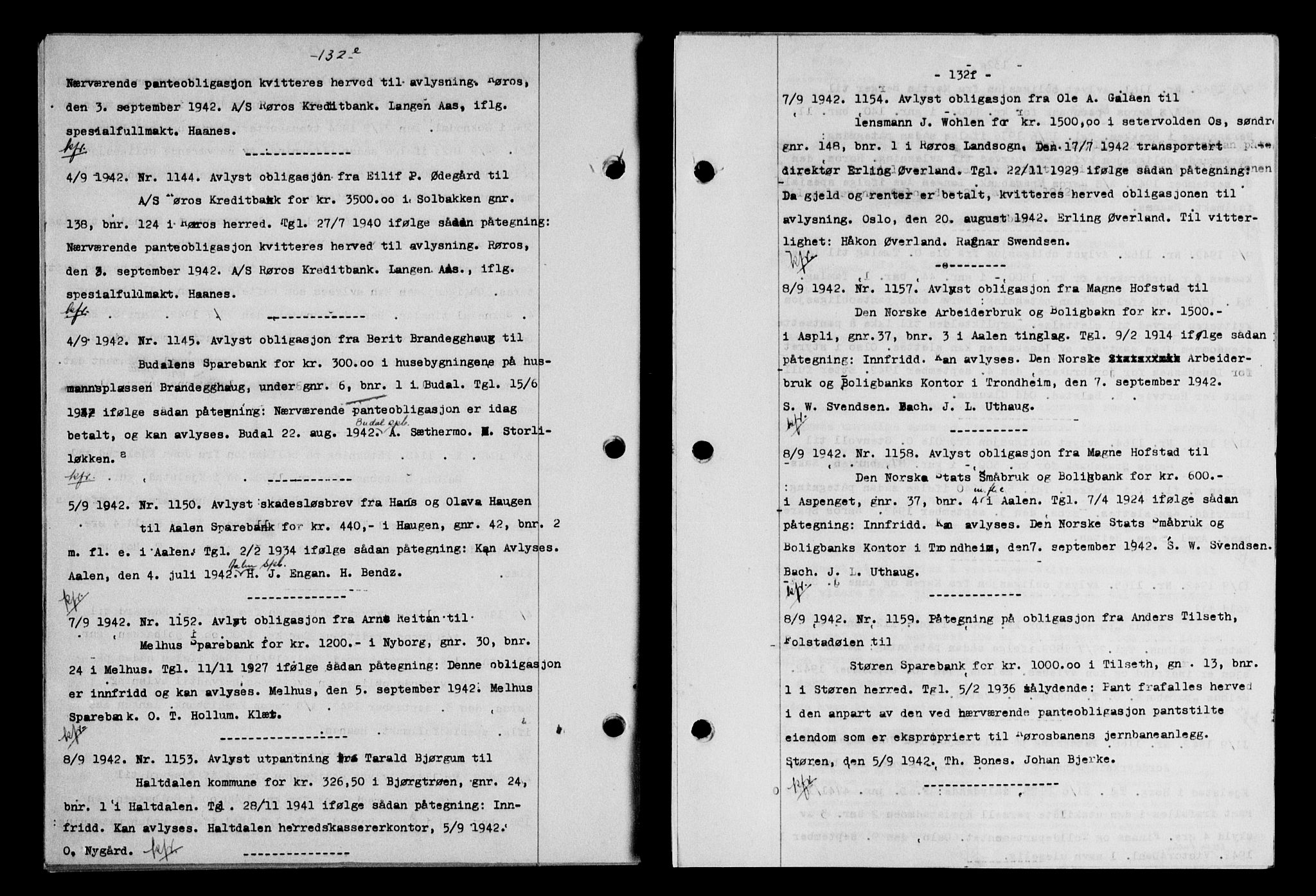 Gauldal sorenskriveri, SAT/A-0014/1/2/2C/L0055: Pantebok nr. 60, 1942-1942, Dagboknr: 1144/1942
