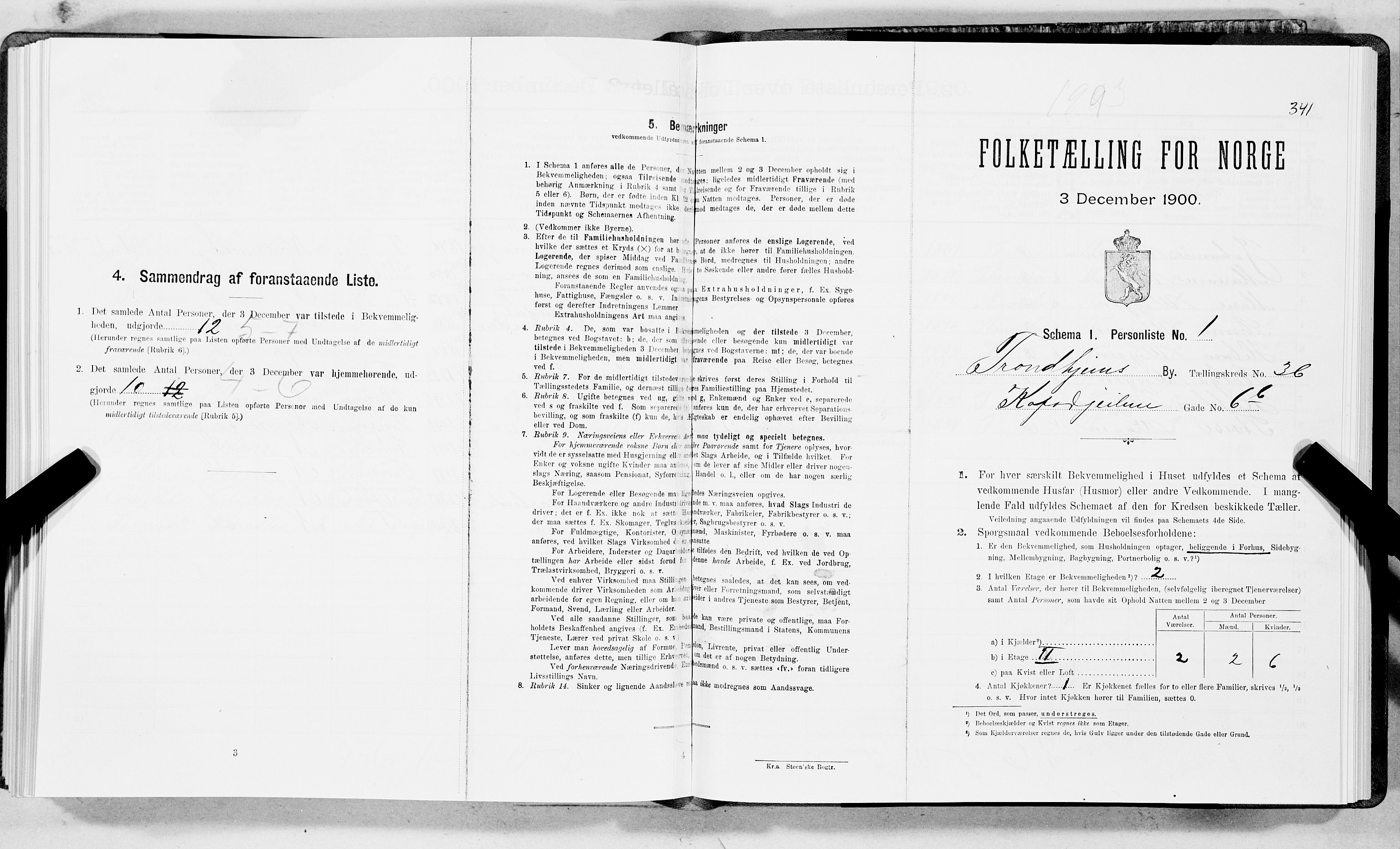 SAT, Folketelling 1900 for 1601 Trondheim kjøpstad, 1900, s. 6108