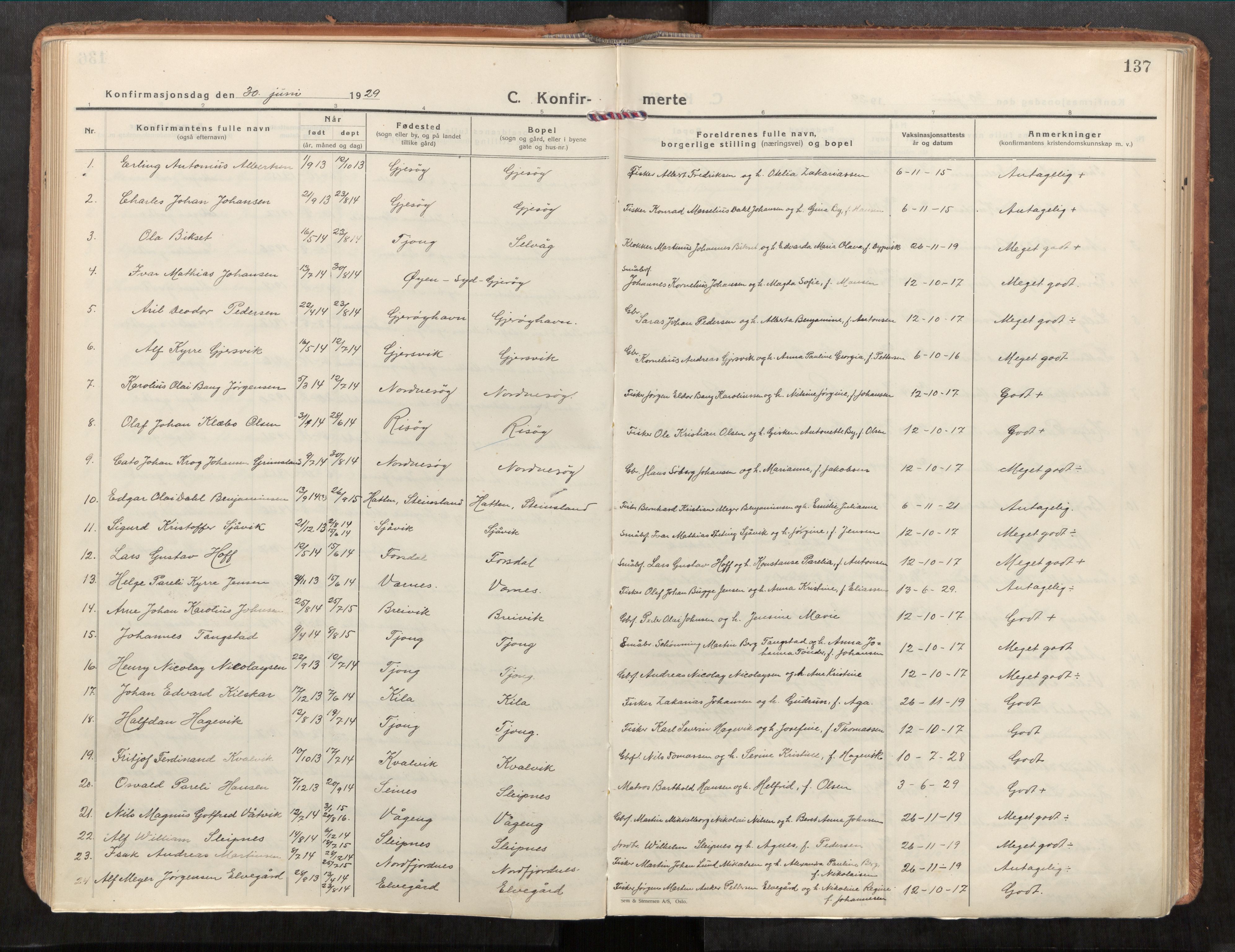 Rødøy sokneprestkontor, AV/SAT-A-4397/2/H/Ha/Haa/L0001: Ministerialbok nr. 1, 1926-1941, s. 137