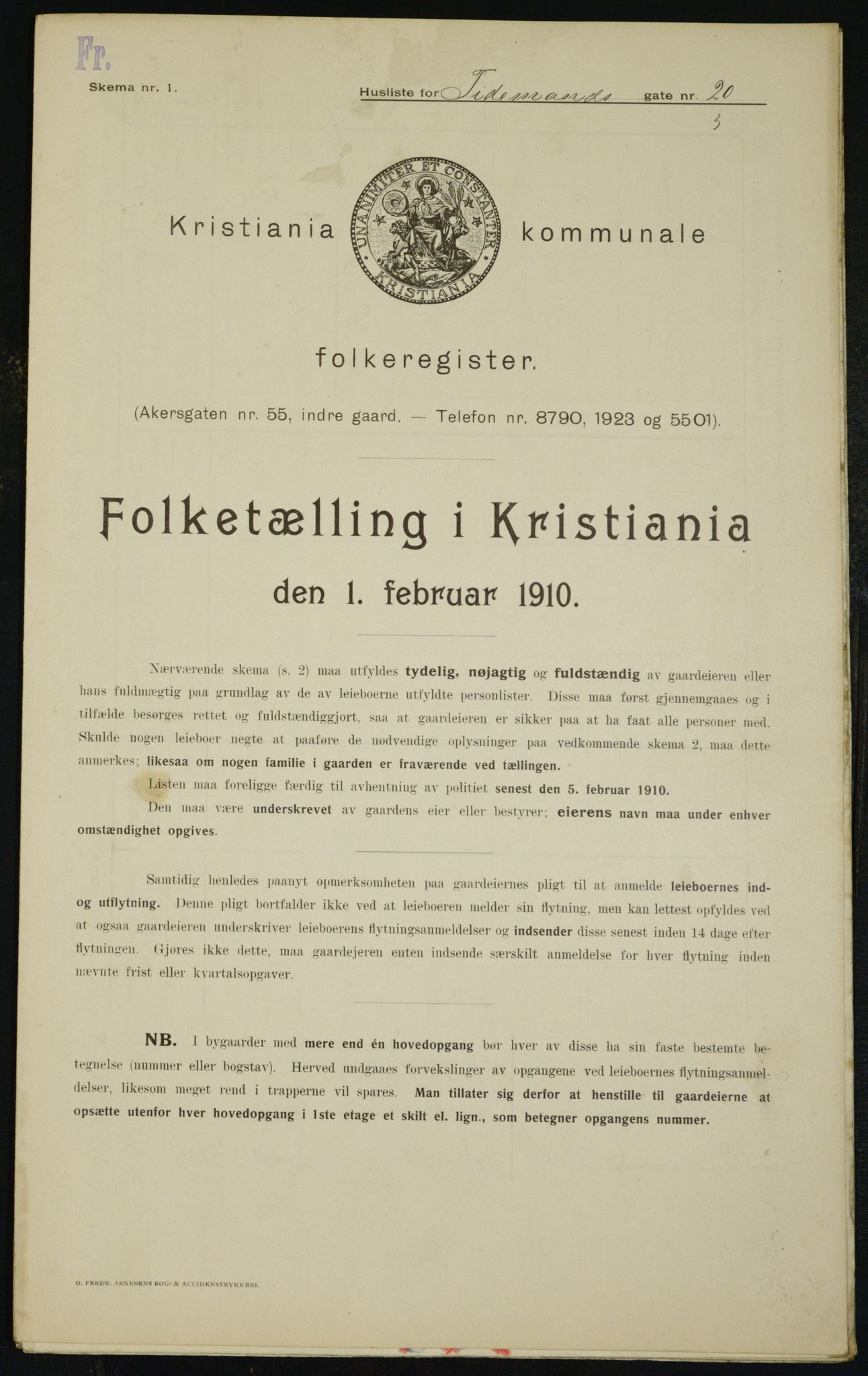 OBA, Kommunal folketelling 1.2.1910 for Kristiania, 1910, s. 105742