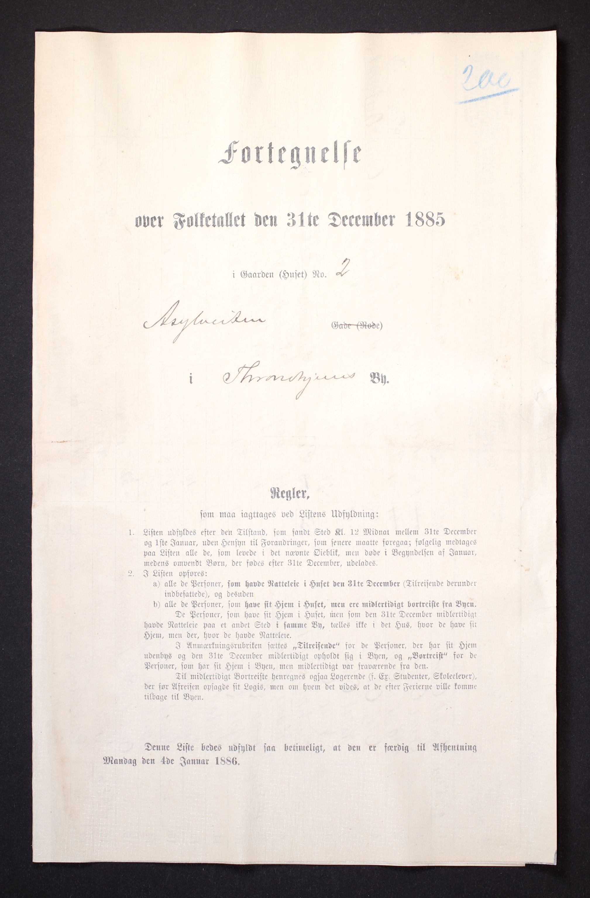 SAT, Folketelling 1885 for 1601 Trondheim kjøpstad, 1885, s. 2025