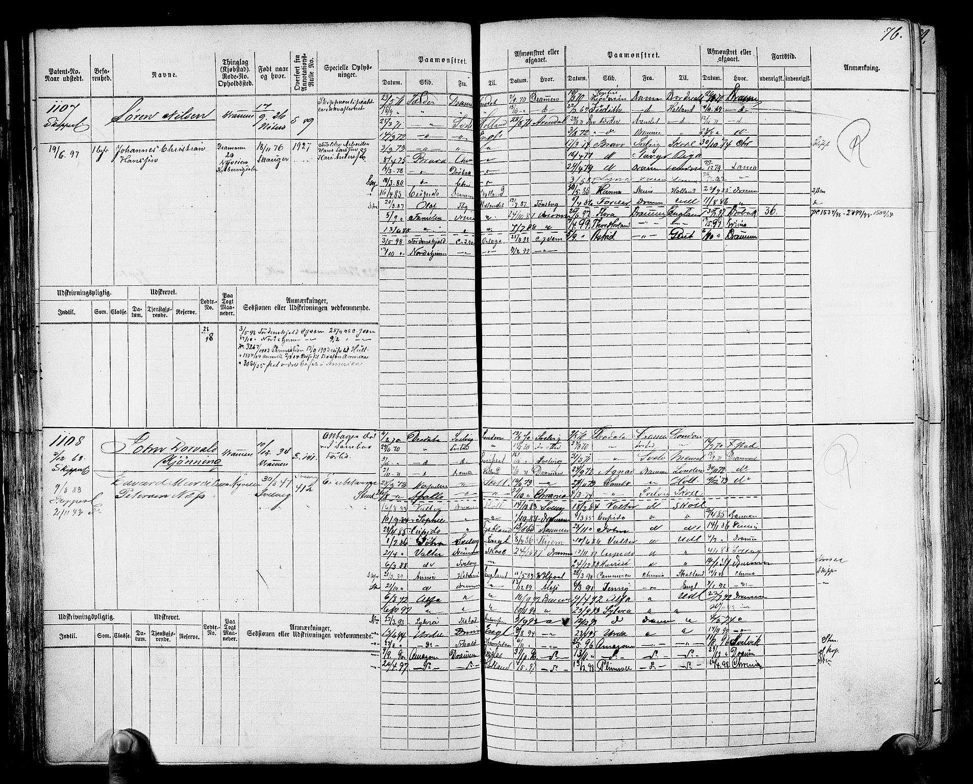 Drammen innrulleringsdistrikt, AV/SAKO-A-781/F/Fc/L0002: Hovedrulle, 1869, s. 79