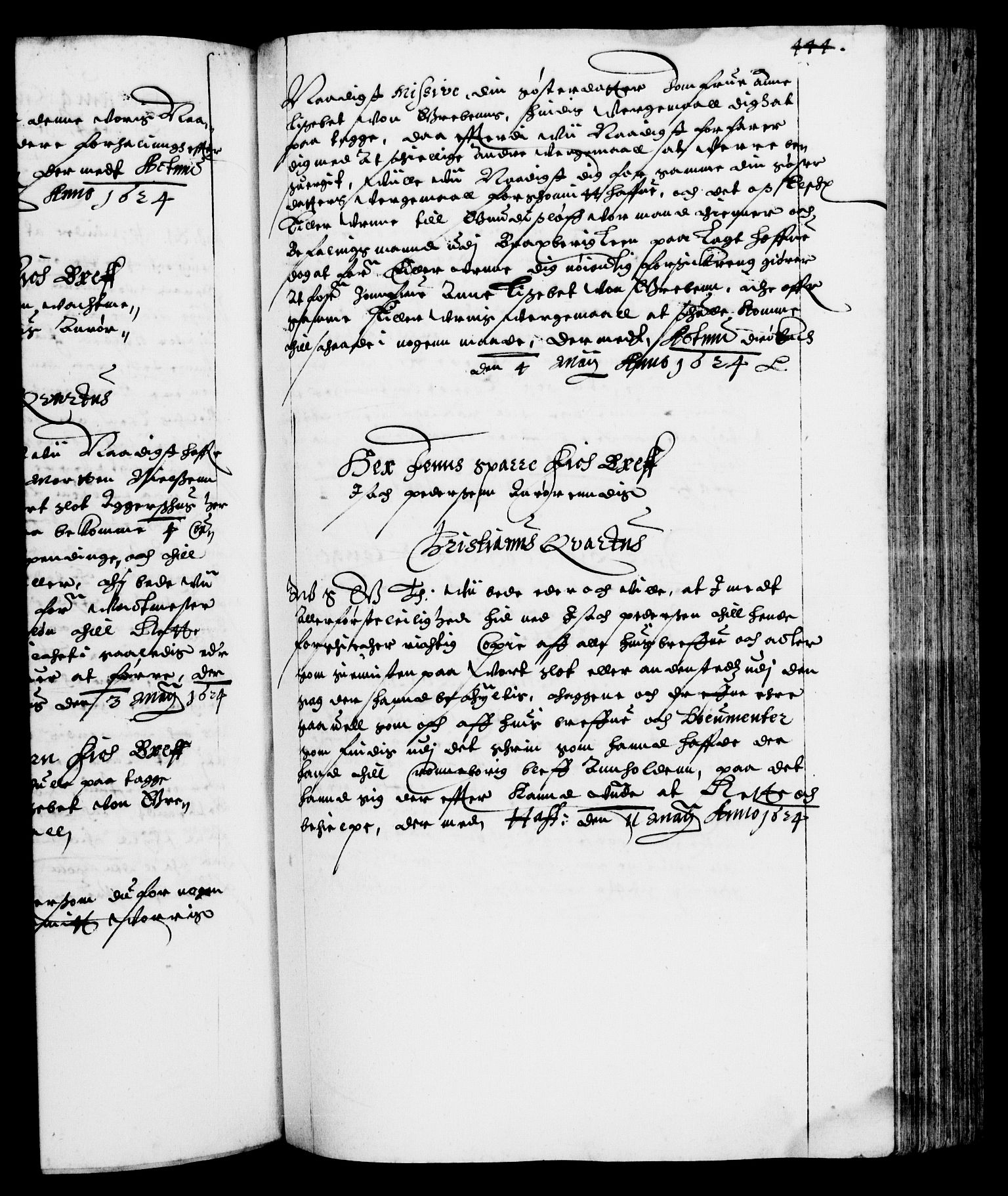 Danske Kanselli 1572-1799, AV/RA-EA-3023/F/Fc/Fca/Fcab/L0004: Norske tegnelser (mikrofilm), 1617-1627, s. 444a