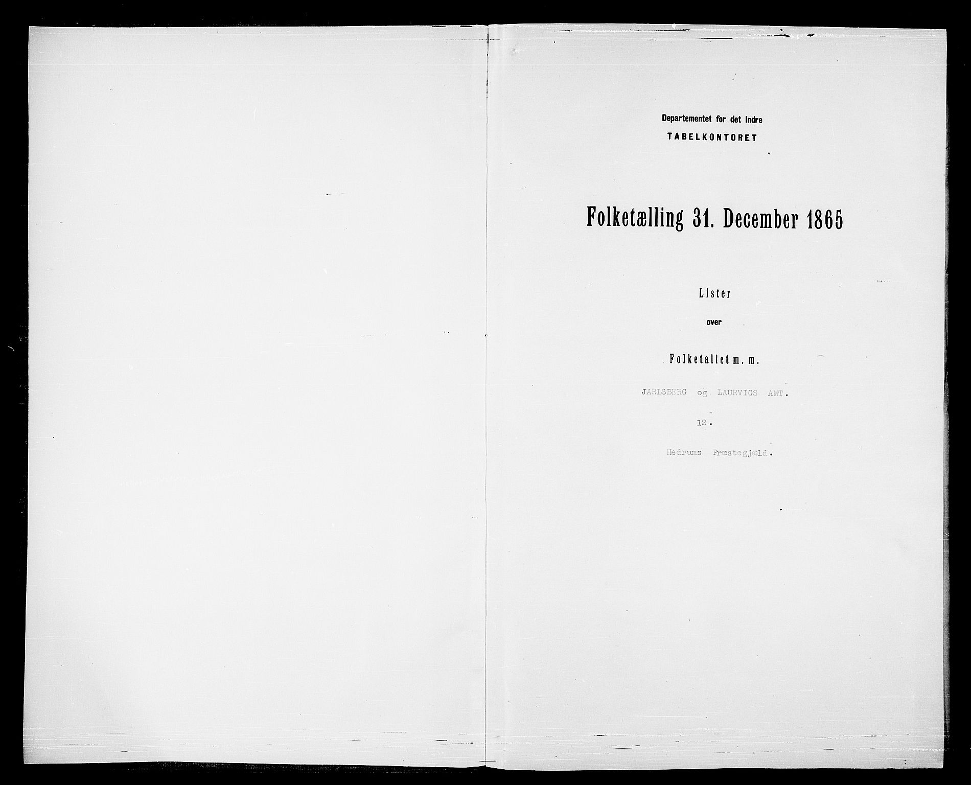 RA, Folketelling 1865 for 0727P Hedrum prestegjeld, 1865, s. 3