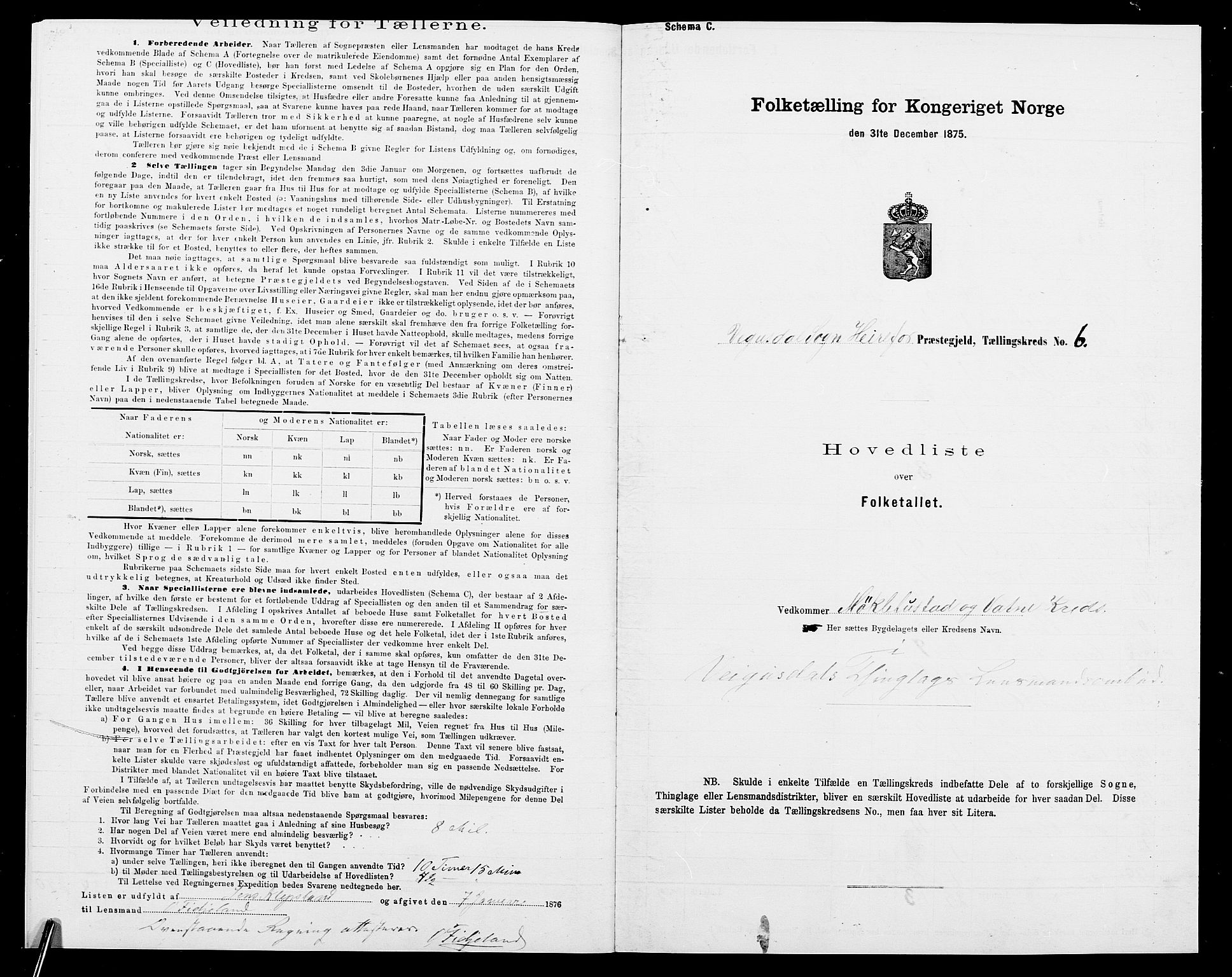 SAK, Folketelling 1875 for 0933P Herefoss prestegjeld, 1875, s. 210