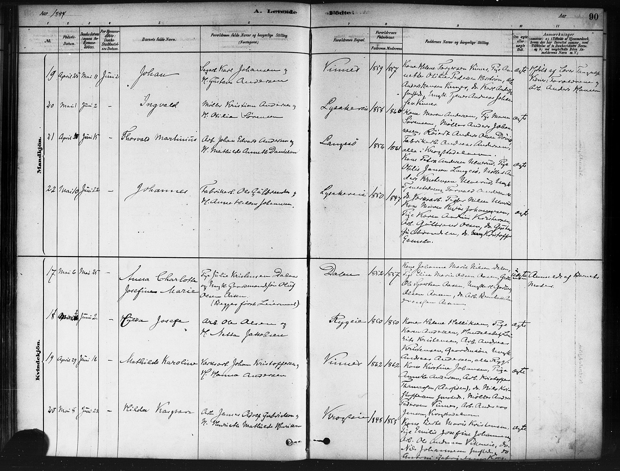 Nedre Eiker kirkebøker, AV/SAKO-A-612/F/Fa/L0002: Ministerialbok nr. 2, 1878-1885, s. 90