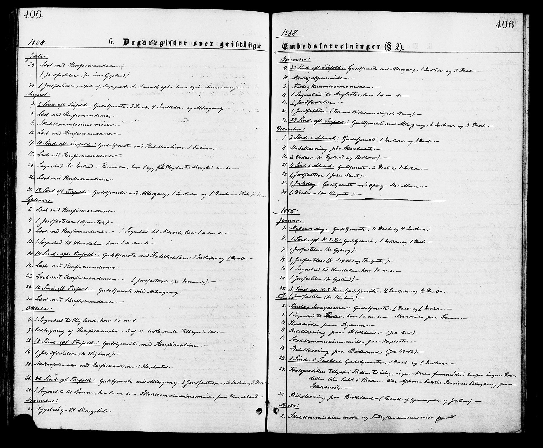 Hægebostad sokneprestkontor, SAK/1111-0024/F/Fa/Faa/L0005: Ministerialbok nr. A 5, 1864-1886, s. 406