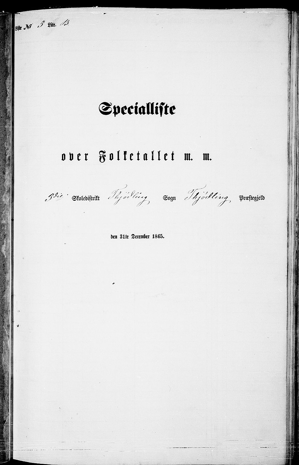 RA, Folketelling 1865 for 0725P Tjølling prestegjeld, 1865, s. 114