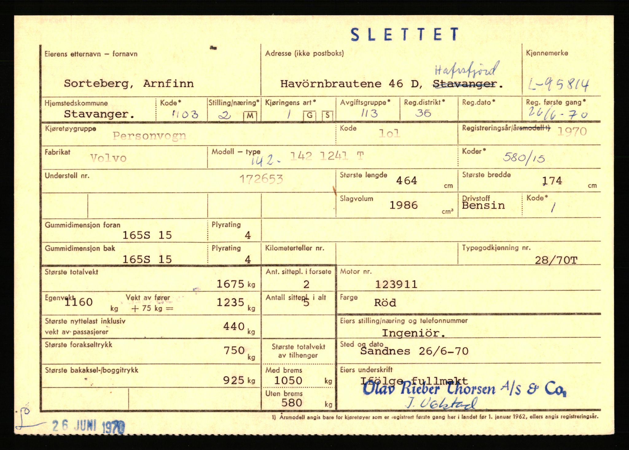 Stavanger trafikkstasjon, SAST/A-101942/0/F/L0076: L-92500 - L-97099, 1930-1971, s. 1417