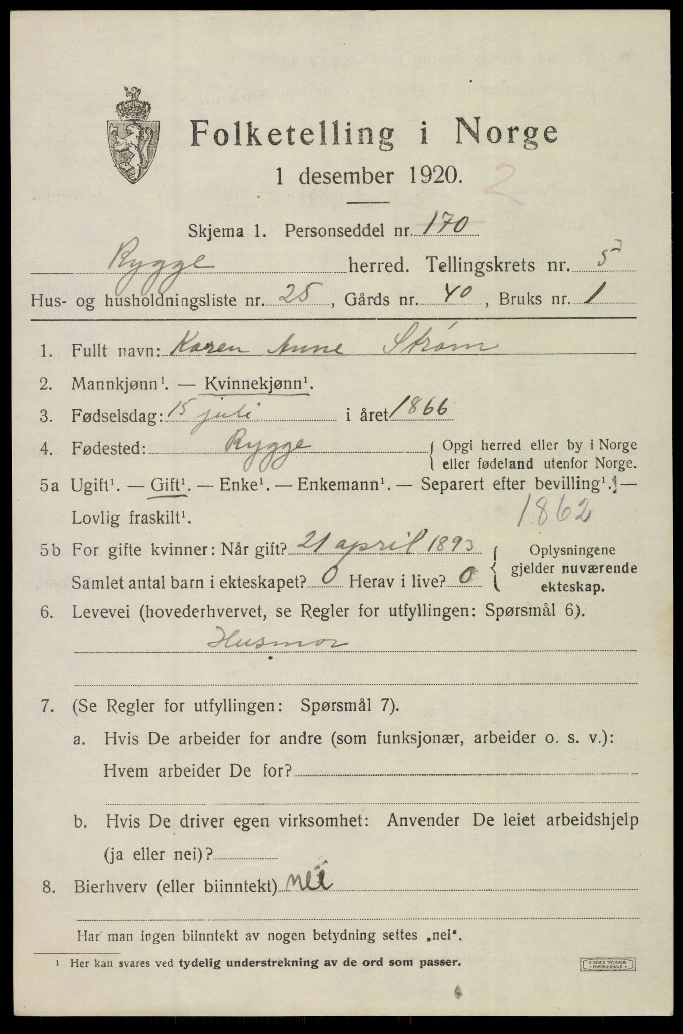 SAO, Folketelling 1920 for 0136 Rygge herred, 1920, s. 9885