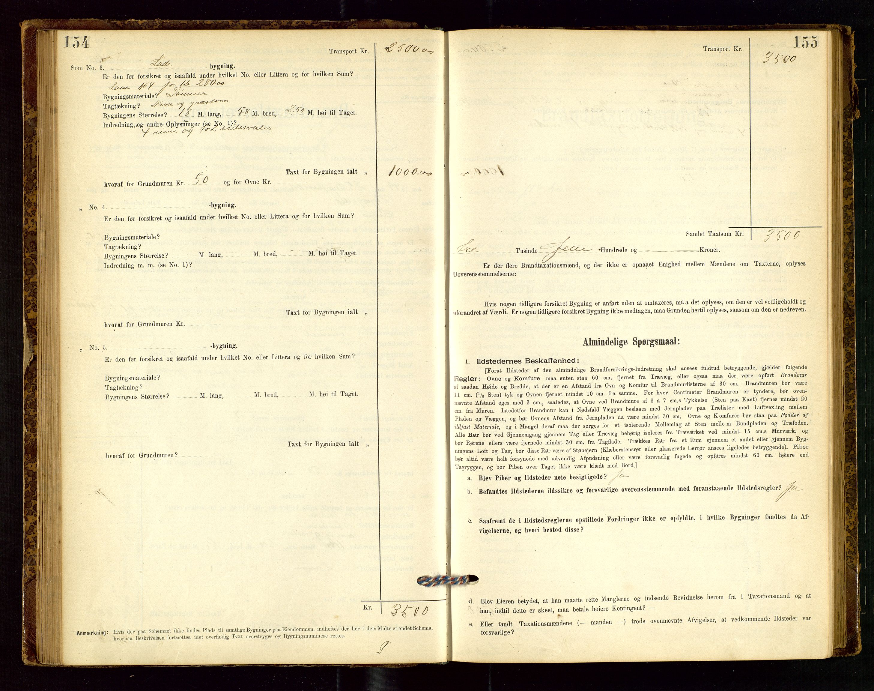 Lund lensmannskontor, AV/SAST-A-100303/Gob/L0001: "Brandtakstprotokol", 1894-1907, s. 154-155