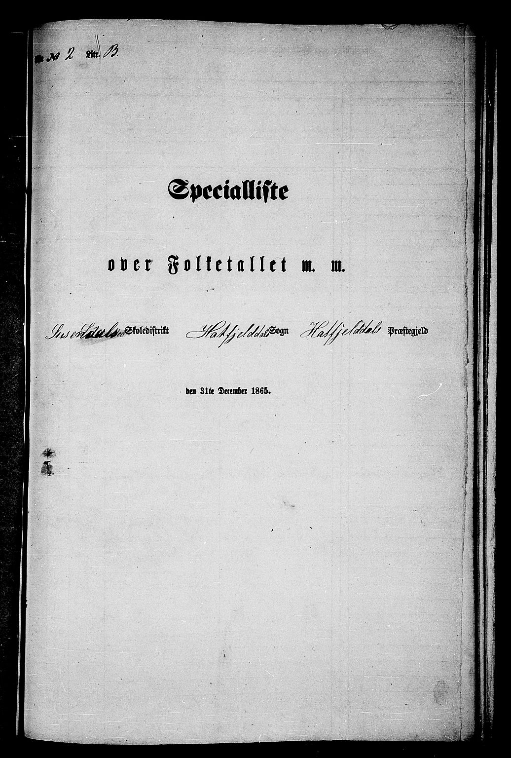 RA, Folketelling 1865 for 1826P Hattfjelldal prestegjeld, 1865, s. 27