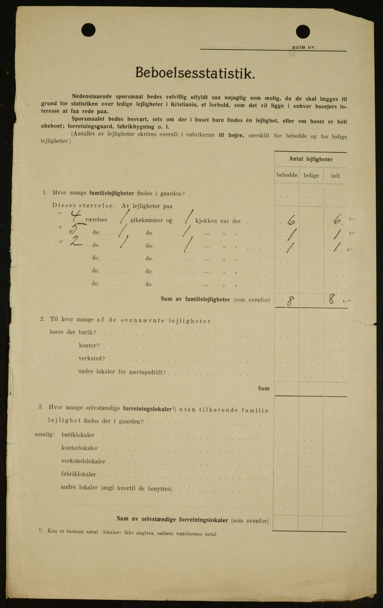 OBA, Kommunal folketelling 1.2.1909 for Kristiania kjøpstad, 1909, s. 85109