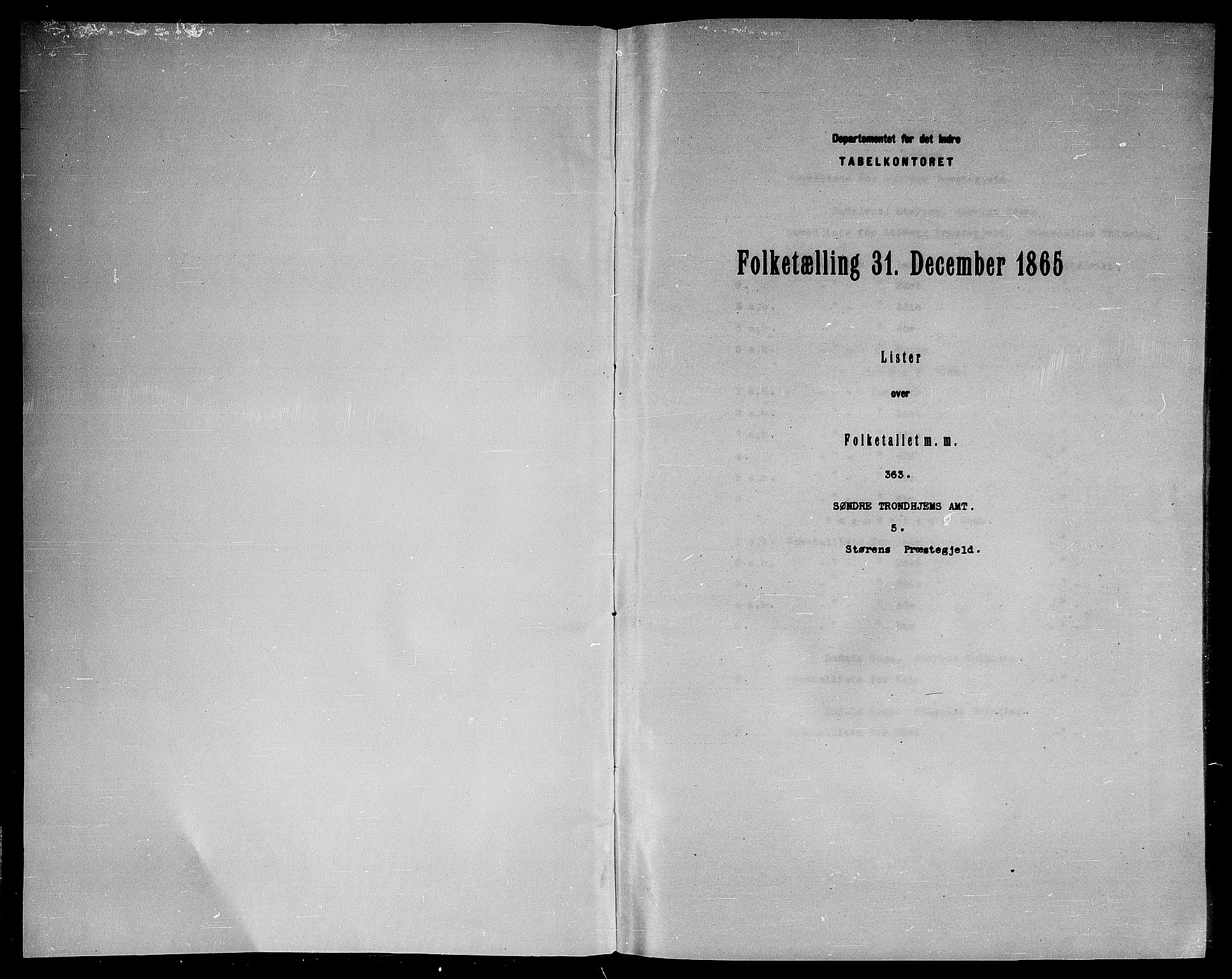 RA, Folketelling 1865 for 1648P Støren prestegjeld, 1865, s. 3