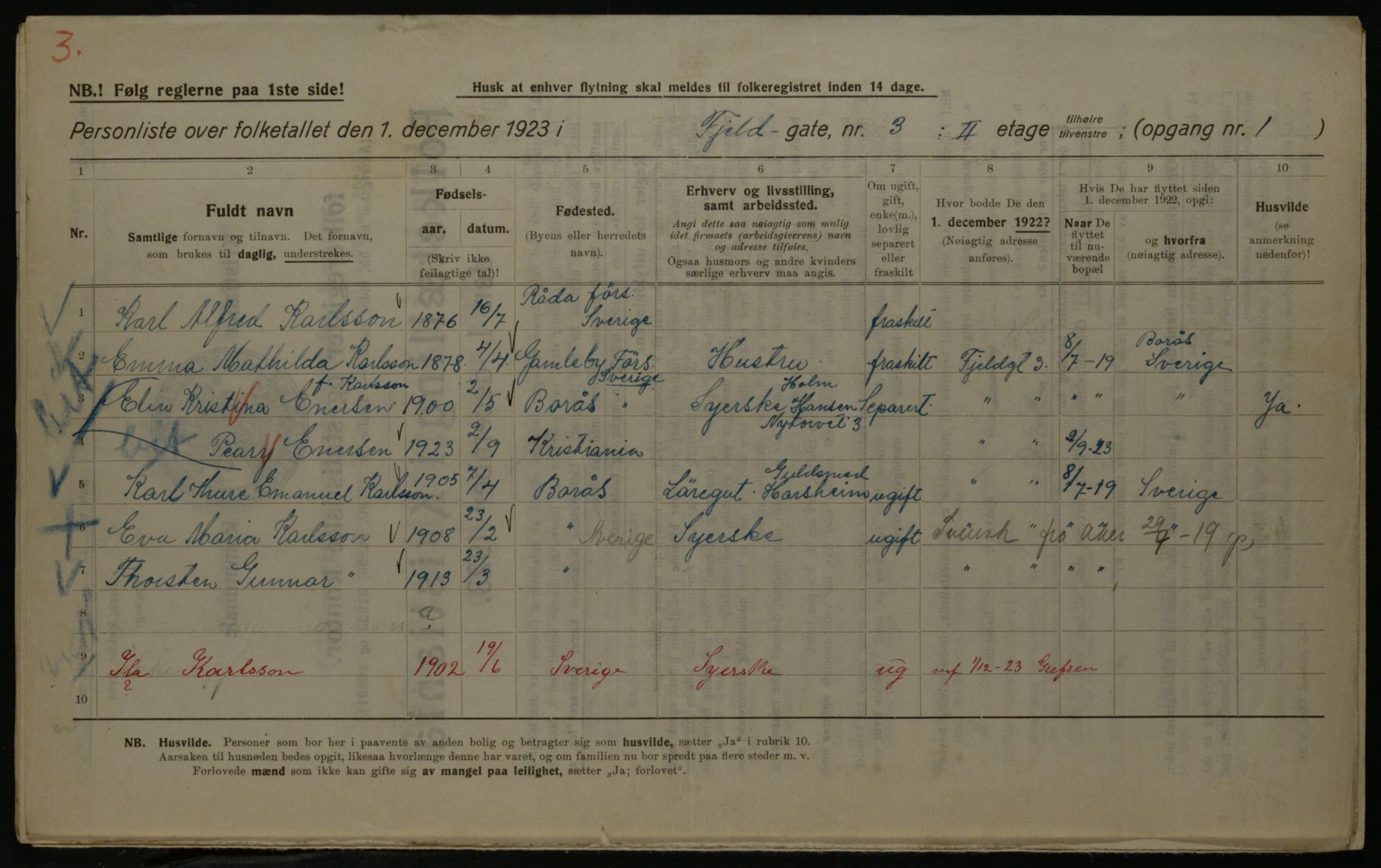 OBA, Kommunal folketelling 1.12.1923 for Kristiania, 1923, s. 27393