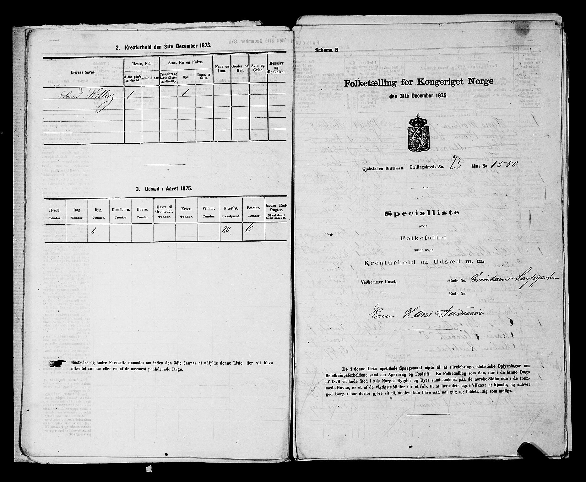 SAKO, Folketelling 1875 for 0602 Drammen kjøpstad, 1875, s. 2261