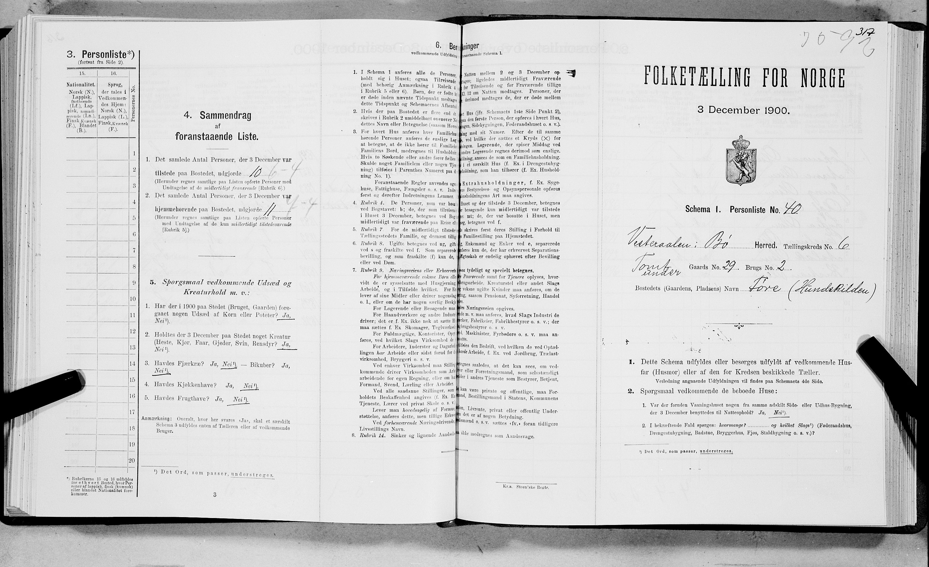 SAT, Folketelling 1900 for 1867 Bø herred, 1900, s. 728