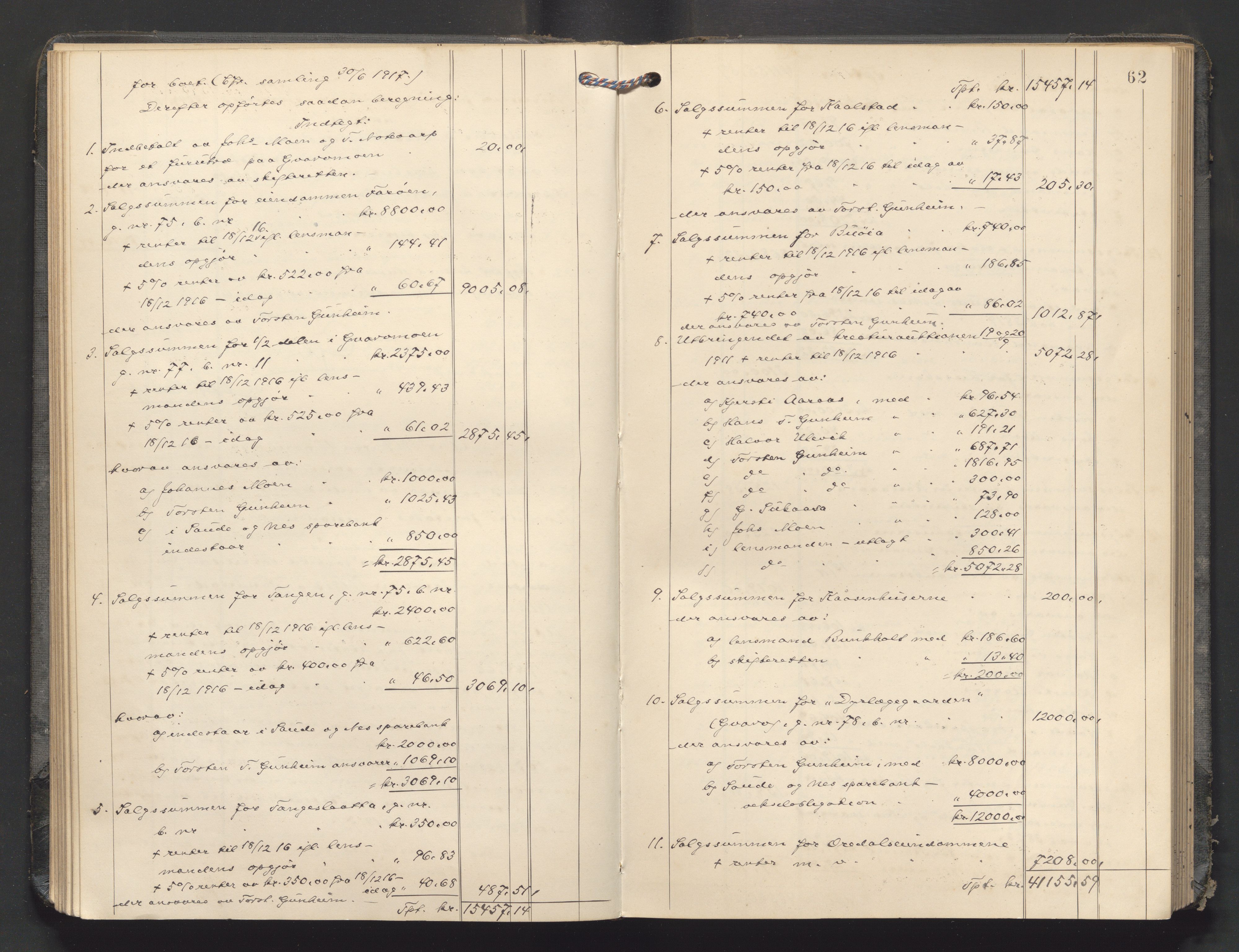 Nedre Telemark sorenskriveri, AV/SAKO-A-135/H/Hb/Hbe/L0008: Skifteutlodningsprotokoll, 1916-1922, s. 61b-62a
