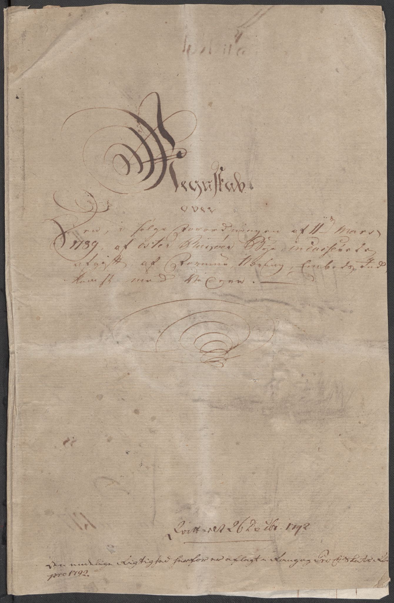 Rentekammeret inntil 1814, Reviderte regnskaper, Mindre regnskaper, RA/EA-4068/Rf/Rfe/L0038: (Øster) Risør, Romsdal fogderi, 1789, s. 4