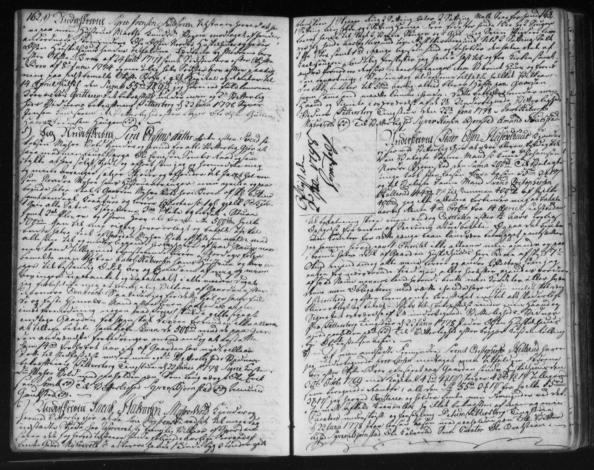 Toten tingrett, AV/SAH-TING-006/H/Hb/Hba/L0003a: Pantebok nr. 3a, 1776-1787, s. 162-163