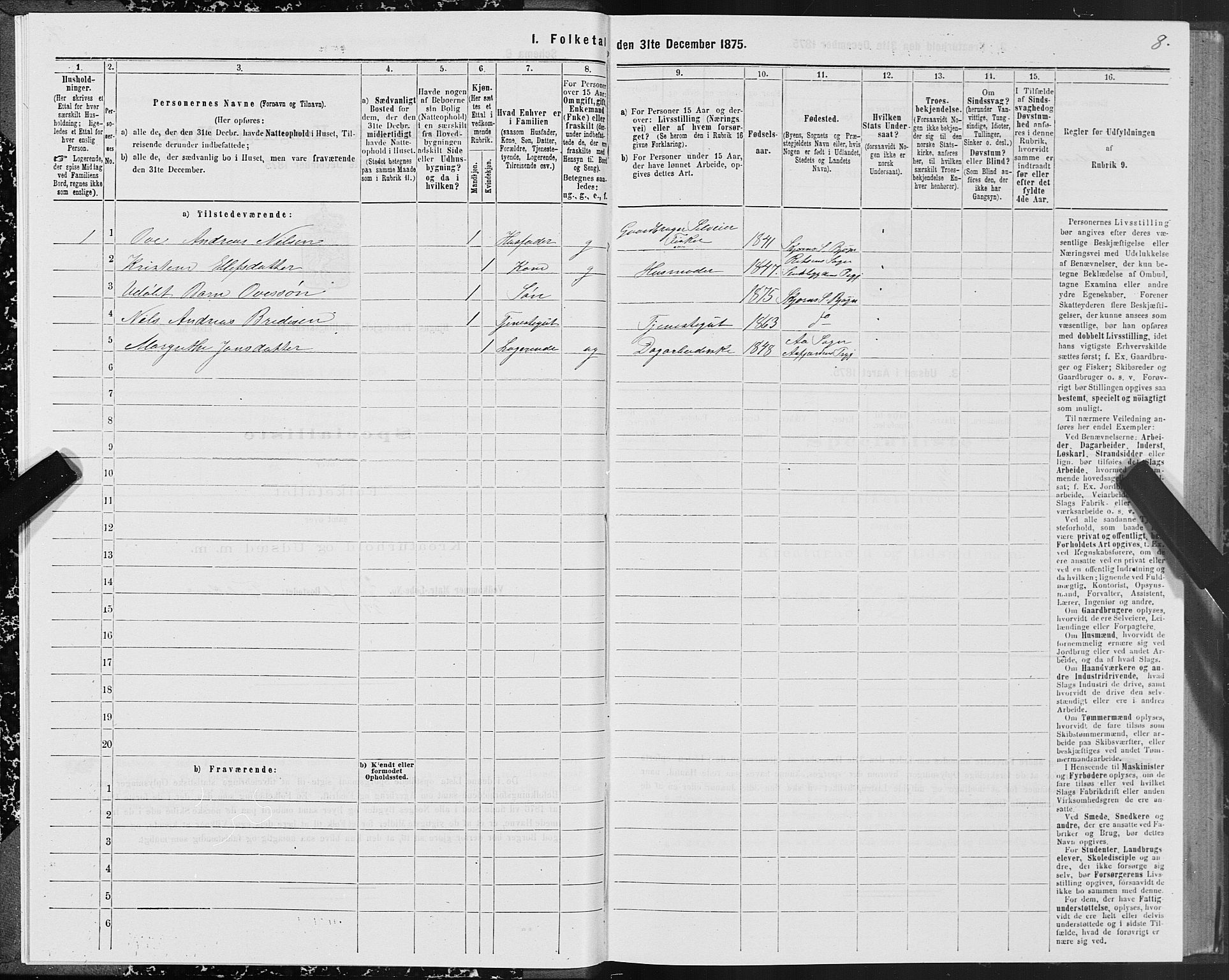 SAT, Folketelling 1875 for 1627P Bjugn prestegjeld, 1875, s. 4008