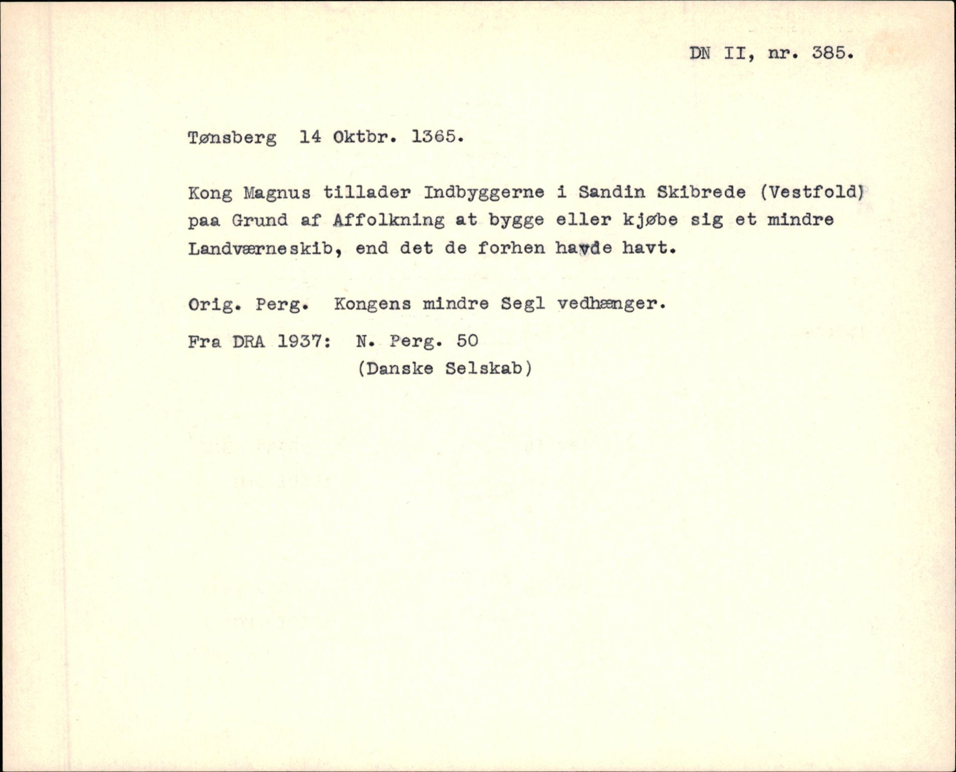 Riksarkivets diplomsamling, AV/RA-EA-5965/F35/F35f/L0003: Regestsedler: Diplomer fra DRA 1937 og 1996, s. 117