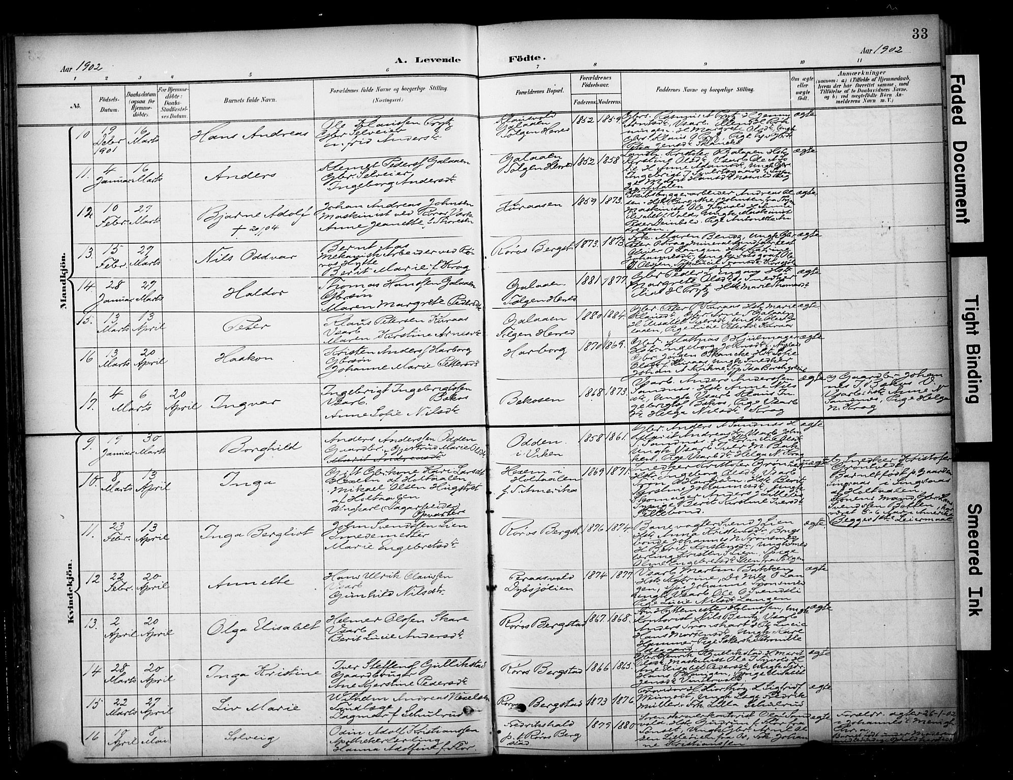 Ministerialprotokoller, klokkerbøker og fødselsregistre - Sør-Trøndelag, SAT/A-1456/681/L0936: Ministerialbok nr. 681A14, 1899-1908, s. 33