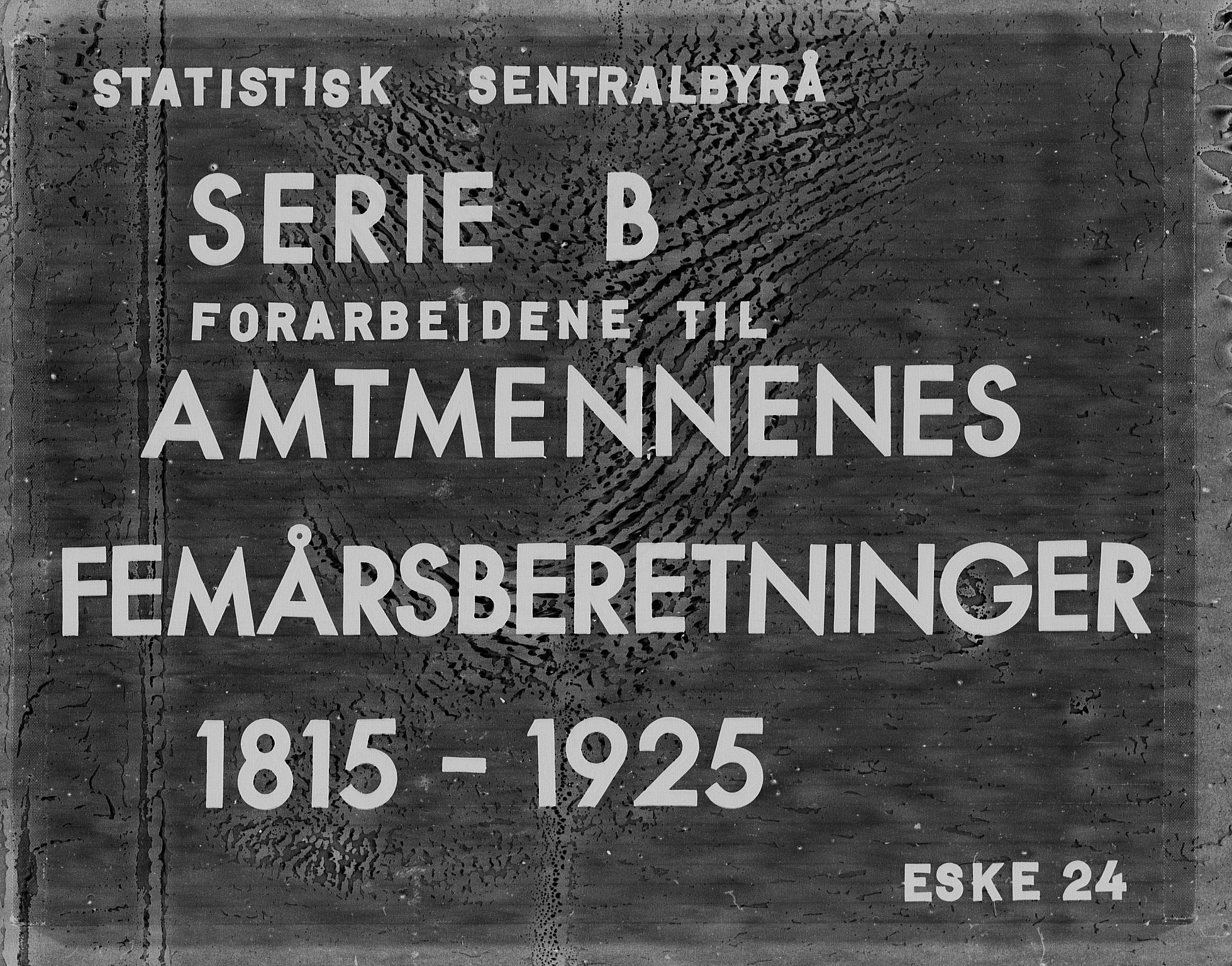 Statistisk sentralbyrå, Næringsøkonomiske emner, Generelt - Amtmennenes femårsberetninger, RA/S-2233/F/Fa/L0024: --, 1866-1870, s. 1