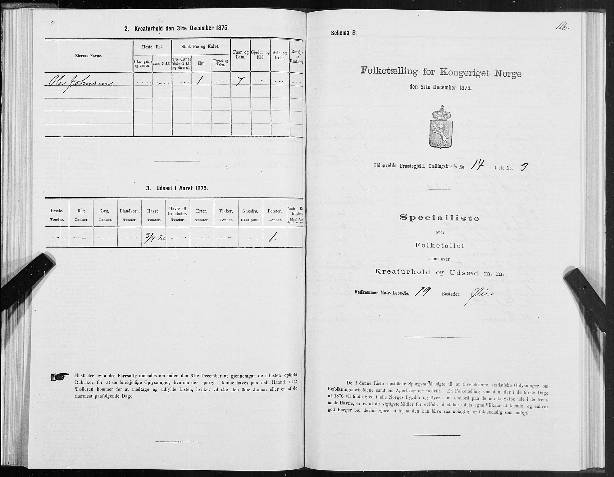 SAT, Folketelling 1875 for 1560P Tingvoll prestegjeld, 1875, s. 5116