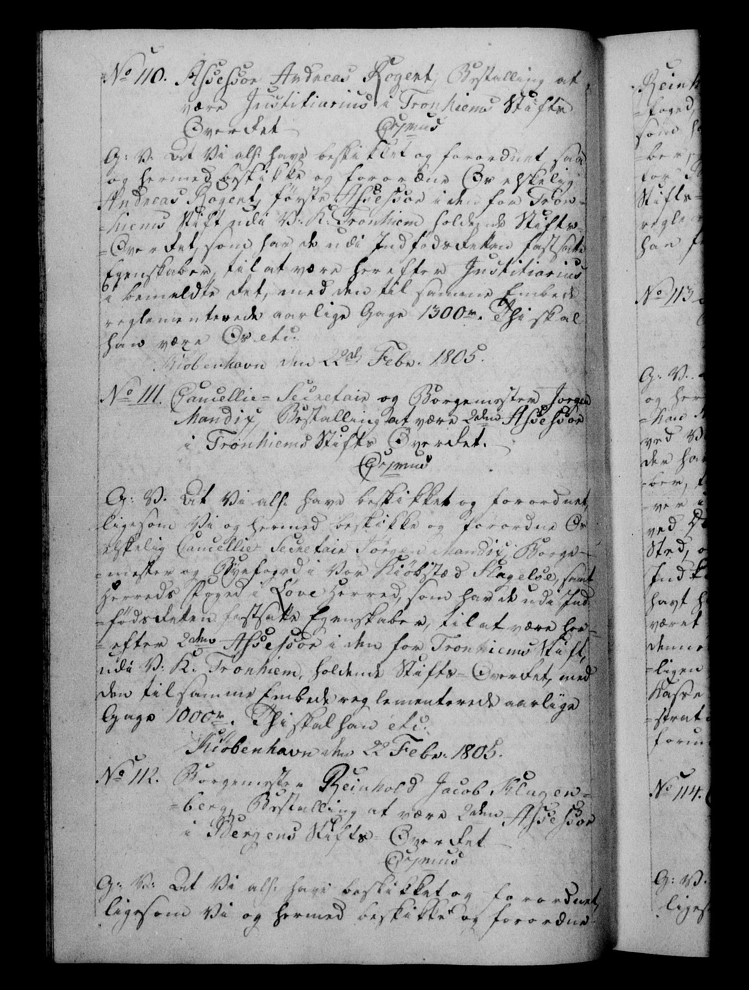 Danske Kanselli 1800-1814, AV/RA-EA-3024/H/Hf/Hfb/Hfba/L0003: Registranter, 1805-1807, s. 26b