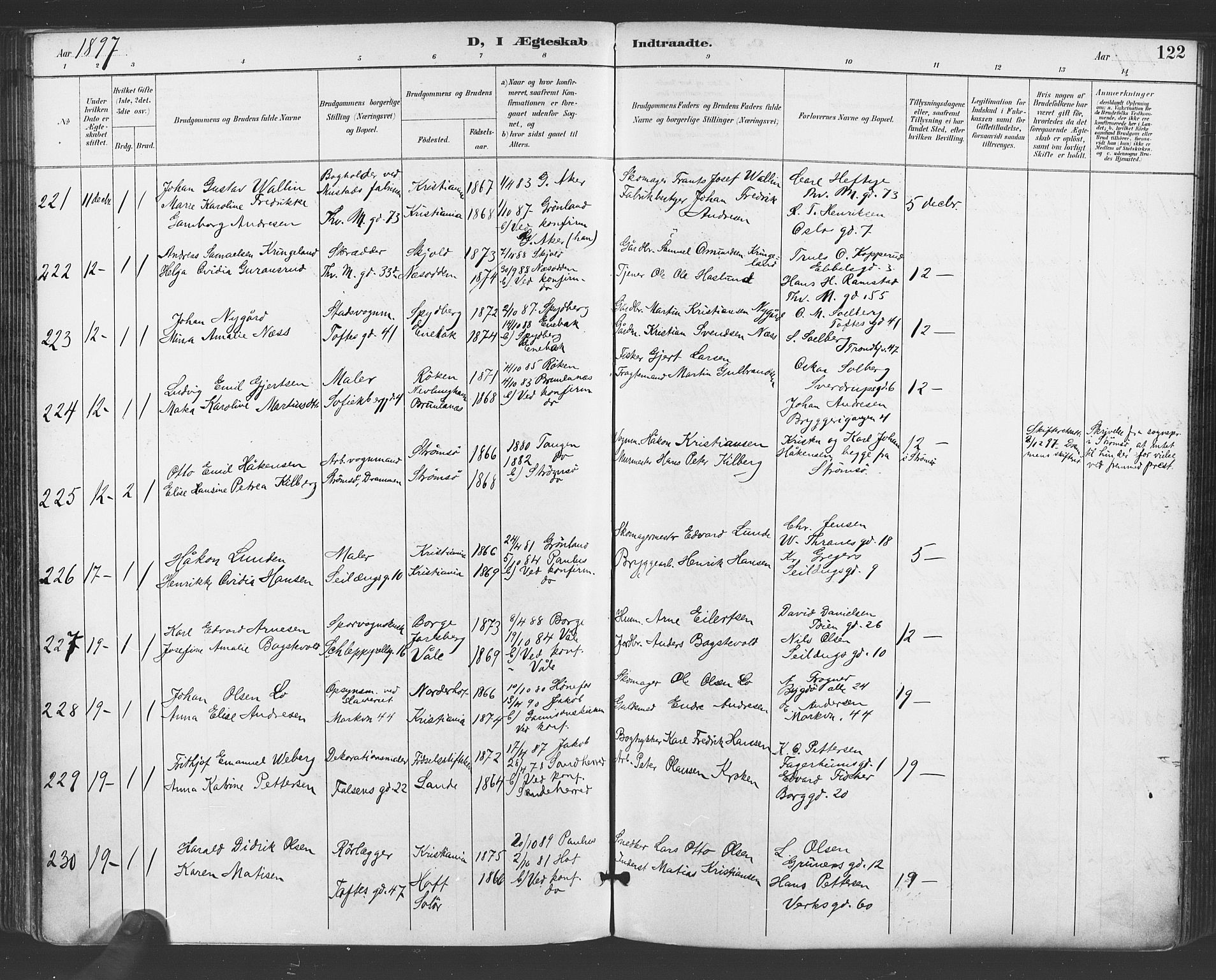 Paulus prestekontor Kirkebøker, AV/SAO-A-10871/F/Fa/L0009: Ministerialbok nr. 9, 1891-1901, s. 122